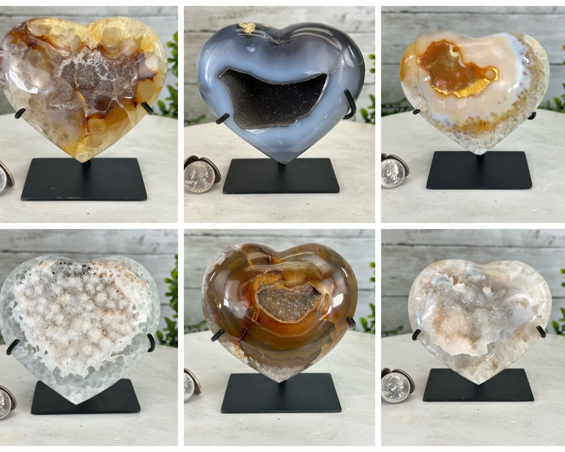 AGATE HEARTS - Brazil Gems