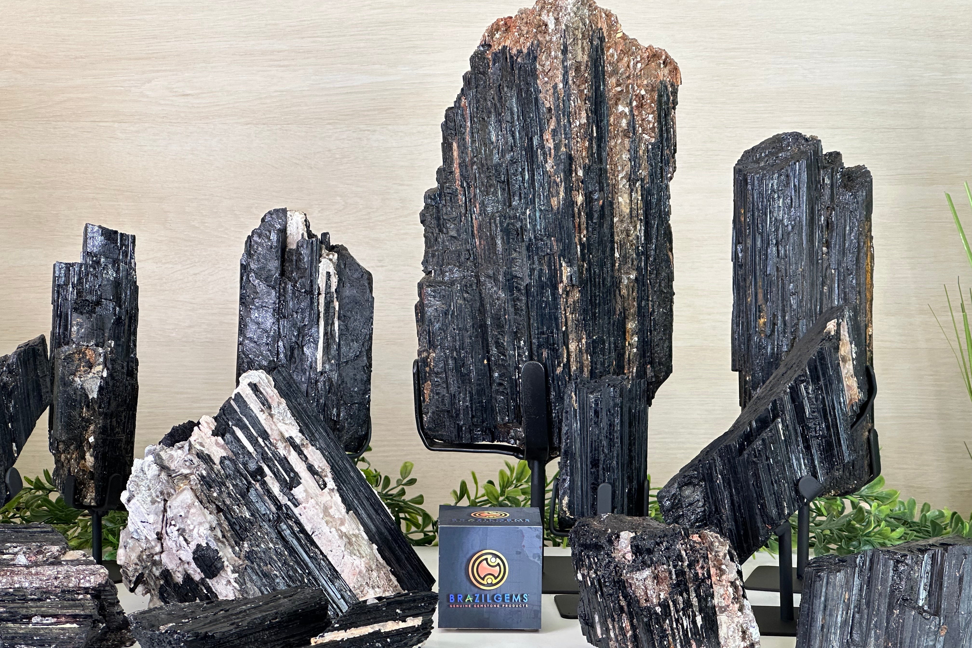 BLACK TOURMALINE CLUSTERS - Brazil Gems