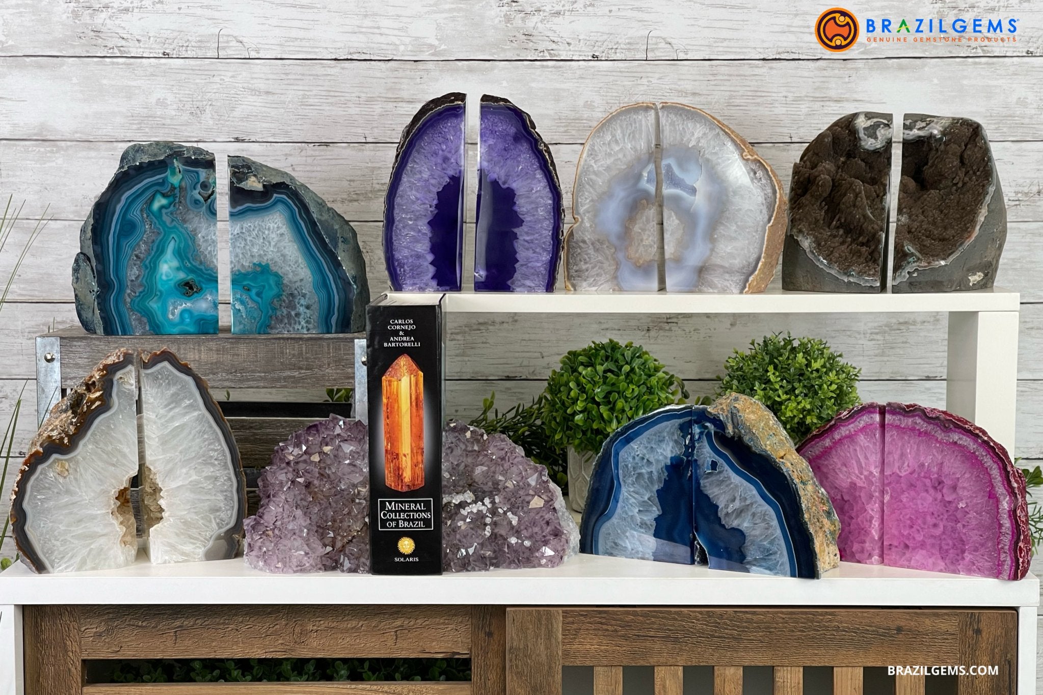 CRYSTAL BOOKENDS - Brazil Gems