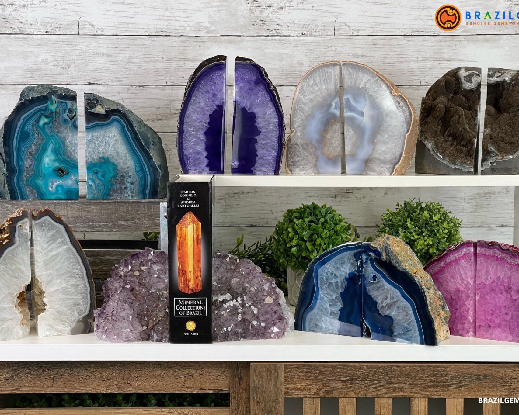 CRYSTAL BOOKENDS - Brazil Gems