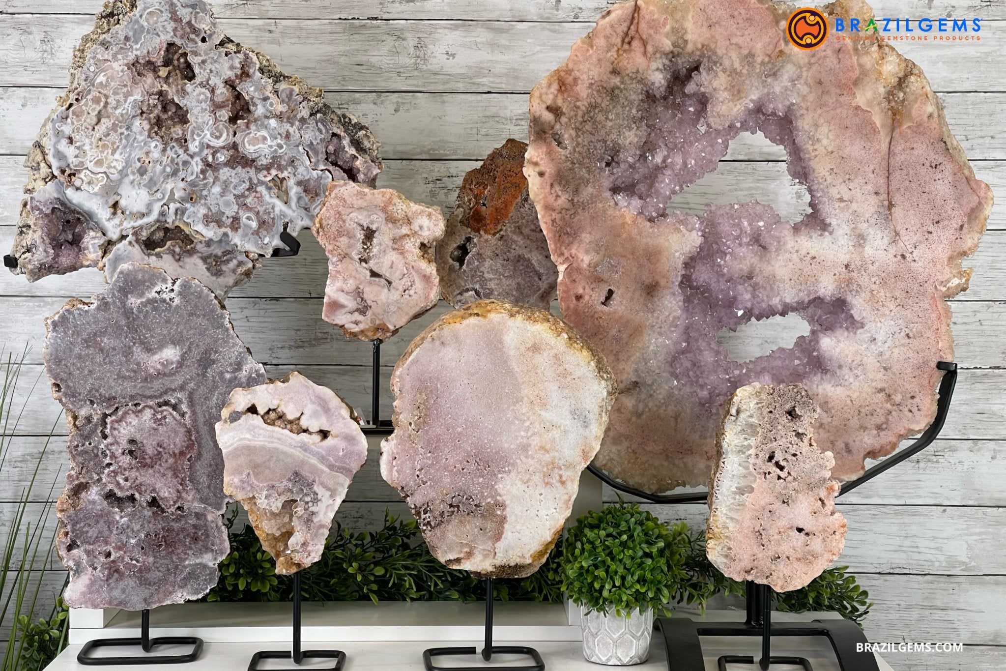 PINK AMETHYST SLICES - Brazil Gems