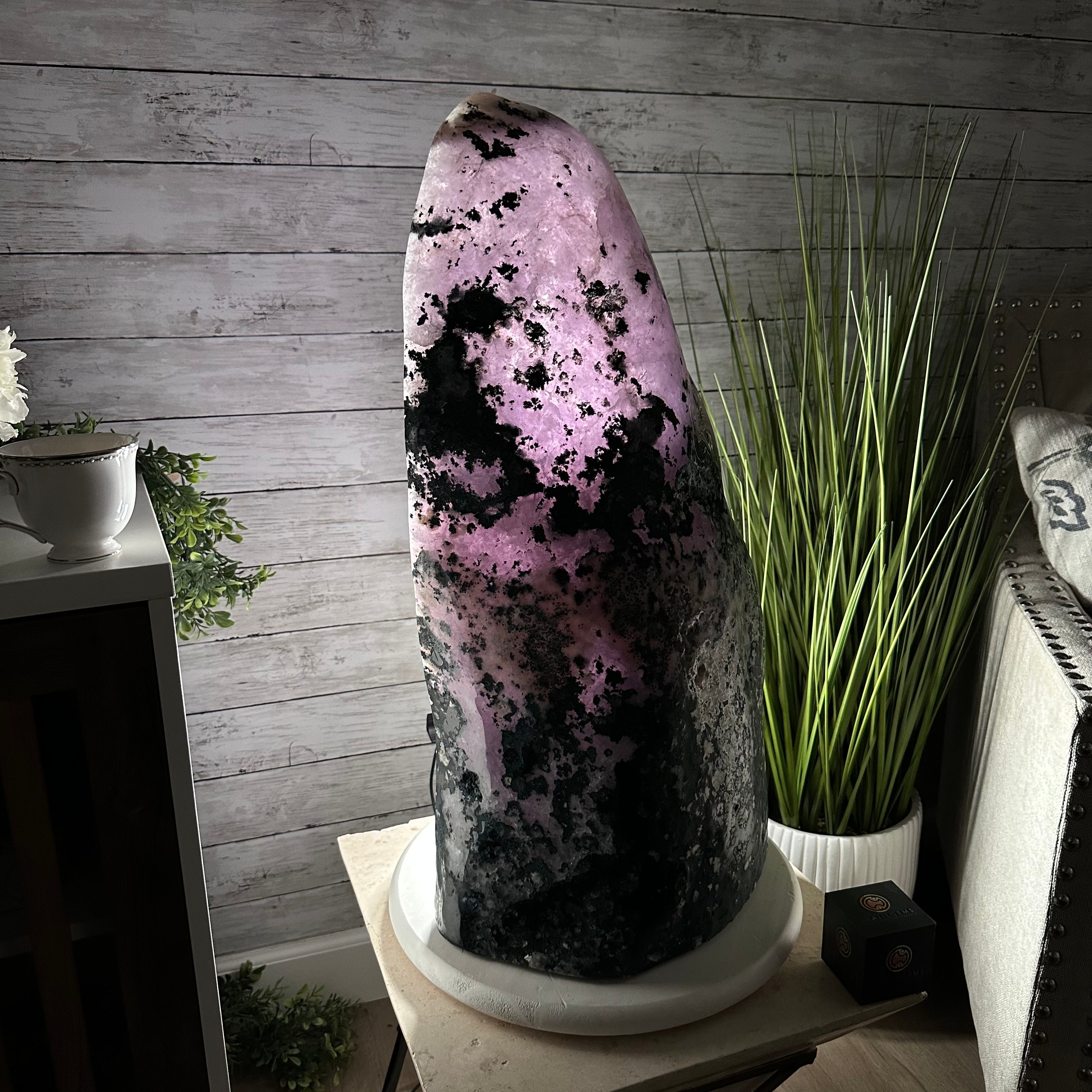 Extra Plus Quality Polished Brazilian Amethyst Cathedral, 115.9 lbs & 26.25" tall Model #5602-0065 by Brazil Gems - Brazil GemsBrazil GemsExtra Plus Quality Polished Brazilian Amethyst Cathedral, 115.9 lbs & 26.25" tall Model #5602-0065 by Brazil GemsPolished Cathedrals5602-0065