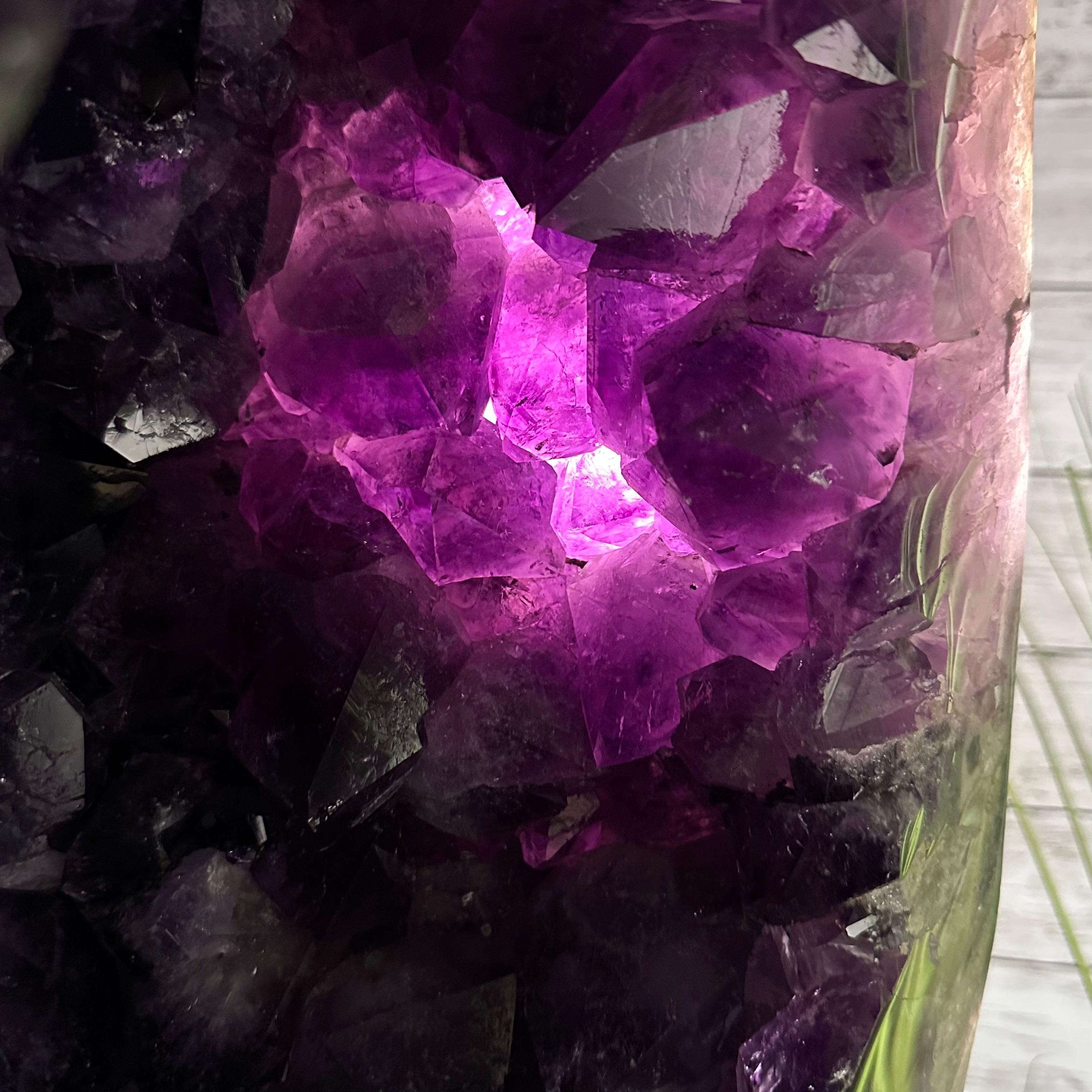 Extra Plus Quality Polished Brazilian Amethyst Cathedral, 165.3 lbs & 25.25" tall Model #5602-0019 by Brazil Gems - Brazil GemsBrazil GemsExtra Plus Quality Polished Brazilian Amethyst Cathedral, 165.3 lbs & 25.25" tall Model #5602-0019 by Brazil GemsPolished Cathedrals5602-0019