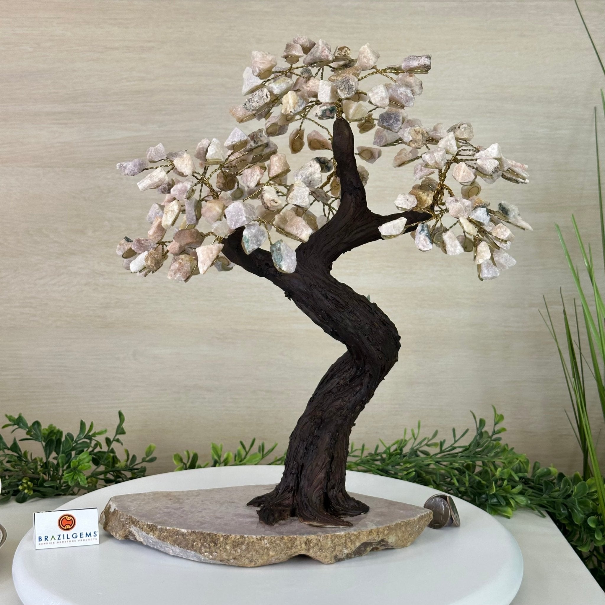 14" Tall Handmade Pink Amethyst Gemstone Tree, Pink Amethyst Base with a Crystal Bird #6404PKPK - 001 - Brazil GemsBrazil Gems14" Tall Handmade Pink Amethyst Gemstone Tree, Pink Amethyst Base with a Crystal Bird #6404PKPK - 001Gemstone Trees6404PKPK - 001