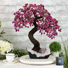 20" Tall Pink Agate Gemstone Tree w/ Amethyst base, 540 gems #5406PA-006 - Brazil GemsBrazil Gems20" Tall Pink Agate Gemstone Tree w/ Amethyst base, 540 gems #5406PA-006Gemstone Trees5406PA-006