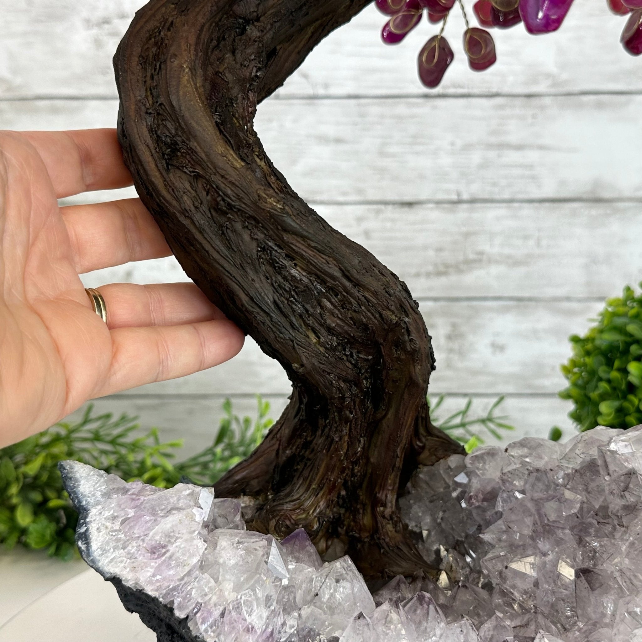 20" Tall Pink Agate Gemstone Tree w/ Amethyst base, 540 gems #5406PA-006 - Brazil GemsBrazil Gems20" Tall Pink Agate Gemstone Tree w/ Amethyst base, 540 gems #5406PA-006Gemstone Trees5406PA-006