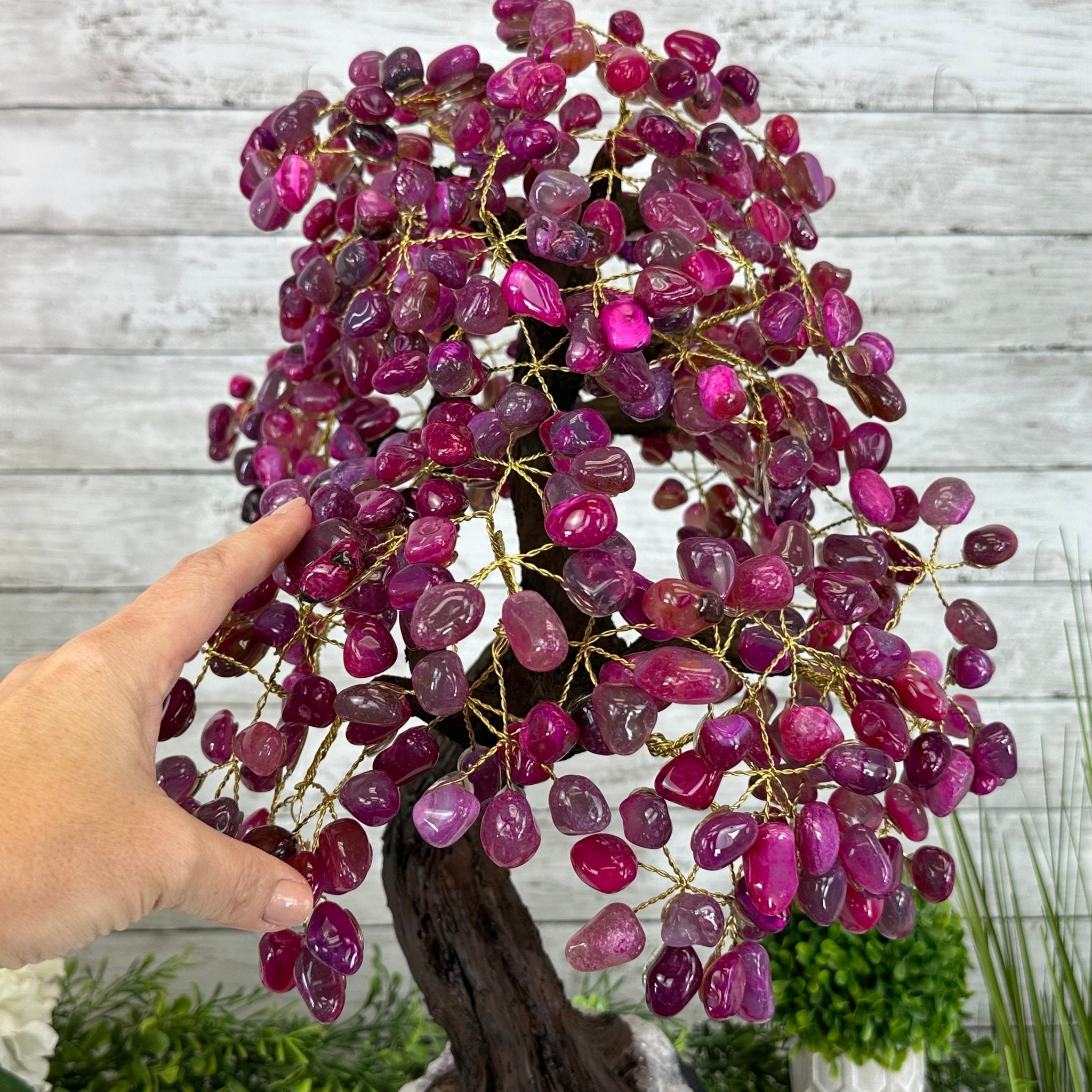 21" Tall Pink Agate Gemstone Tree w/ Amethyst base, 540 gems #5406PA-007 - Brazil GemsBrazil Gems21" Tall Pink Agate Gemstone Tree w/ Amethyst base, 540 gems #5406PA-007Gemstone Trees5406PA-007