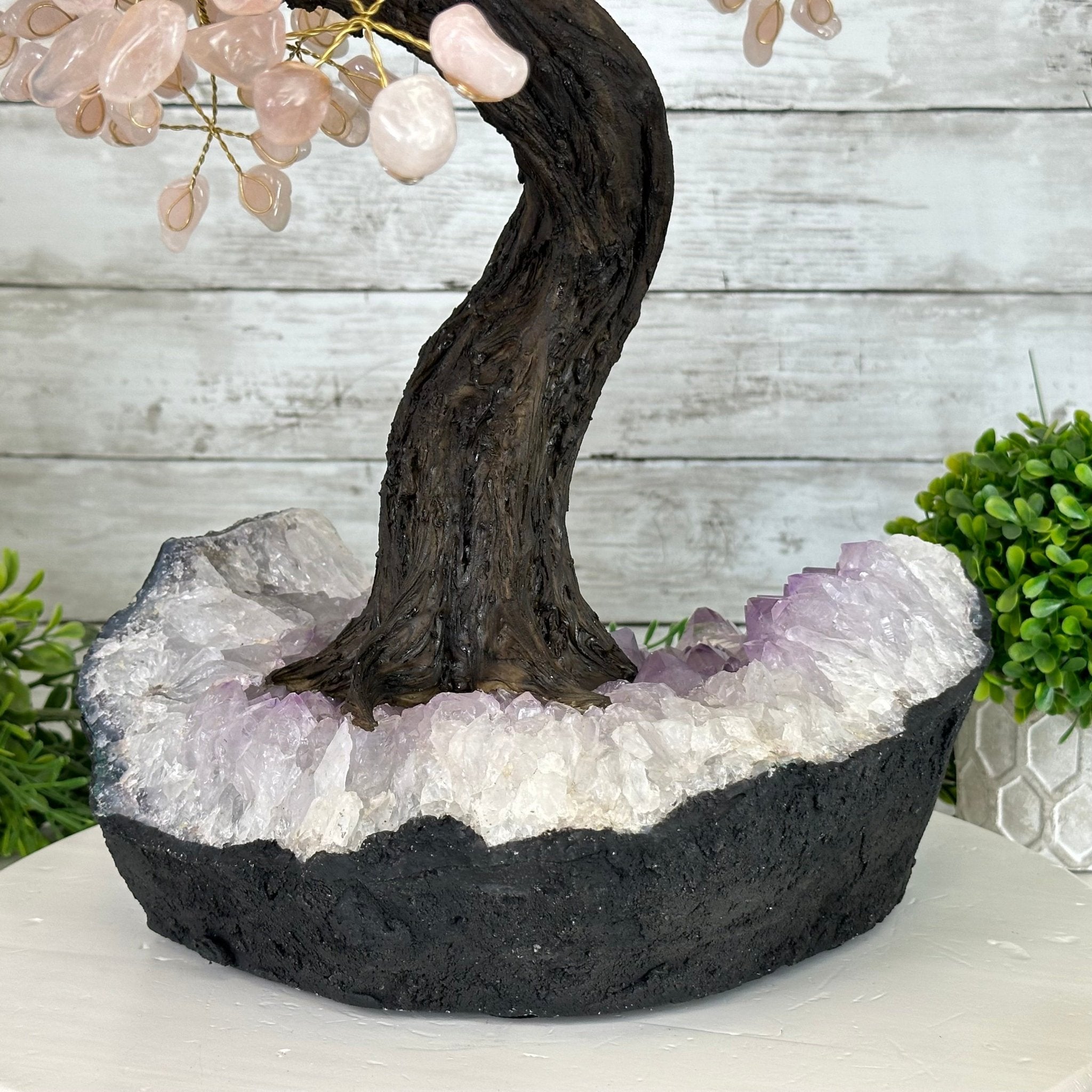 21" Tall Rose Quartz Gemstone Tree on an Amethyst base, 540 gems #5406RQ-015 - Brazil GemsBrazil Gems21" Tall Rose Quartz Gemstone Tree on an Amethyst base, 540 gems #5406RQ-015Gemstone Trees5406RQ-015