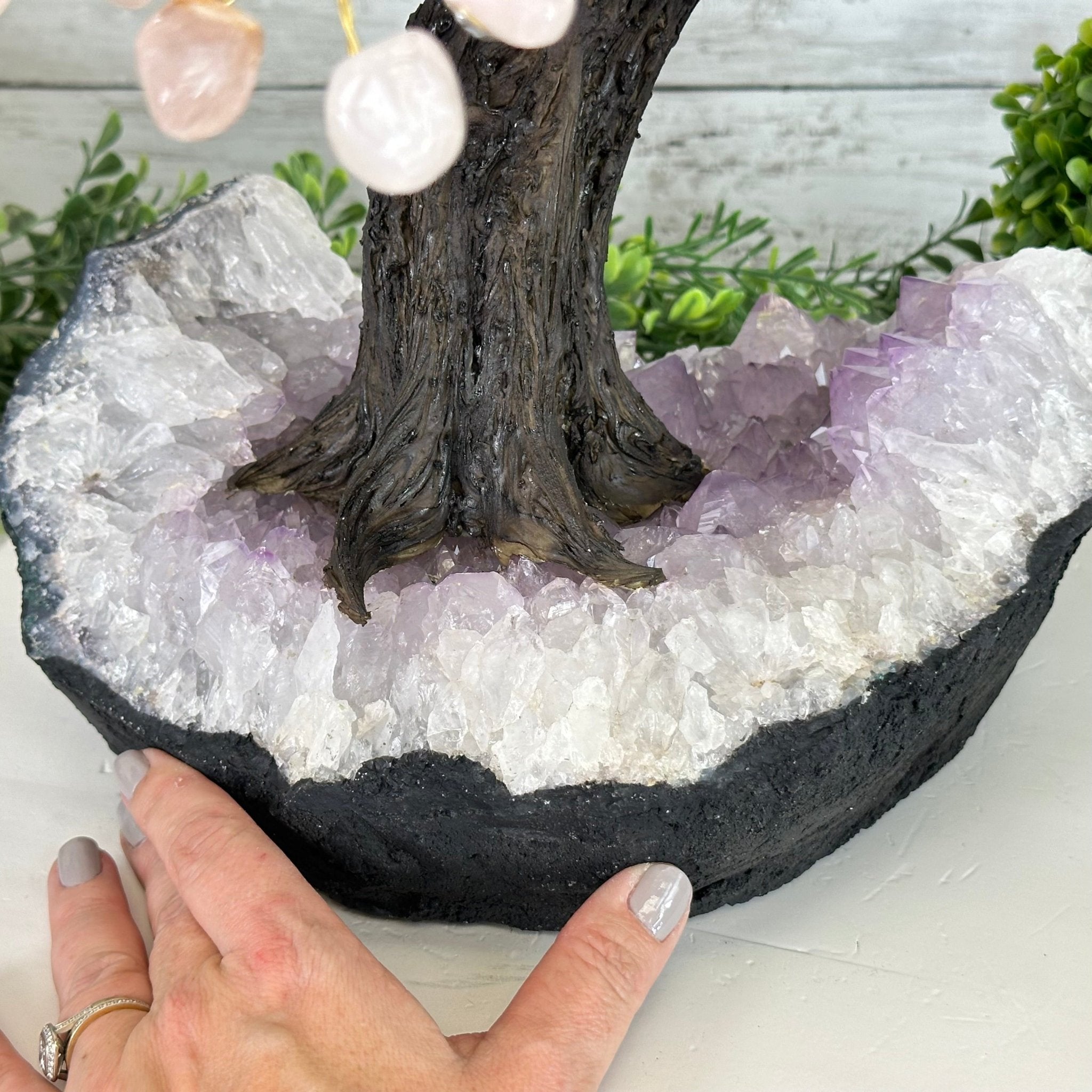 21" Tall Rose Quartz Gemstone Tree on an Amethyst base, 540 gems #5406RQ-015 - Brazil GemsBrazil Gems21" Tall Rose Quartz Gemstone Tree on an Amethyst base, 540 gems #5406RQ-015Gemstone Trees5406RQ-015