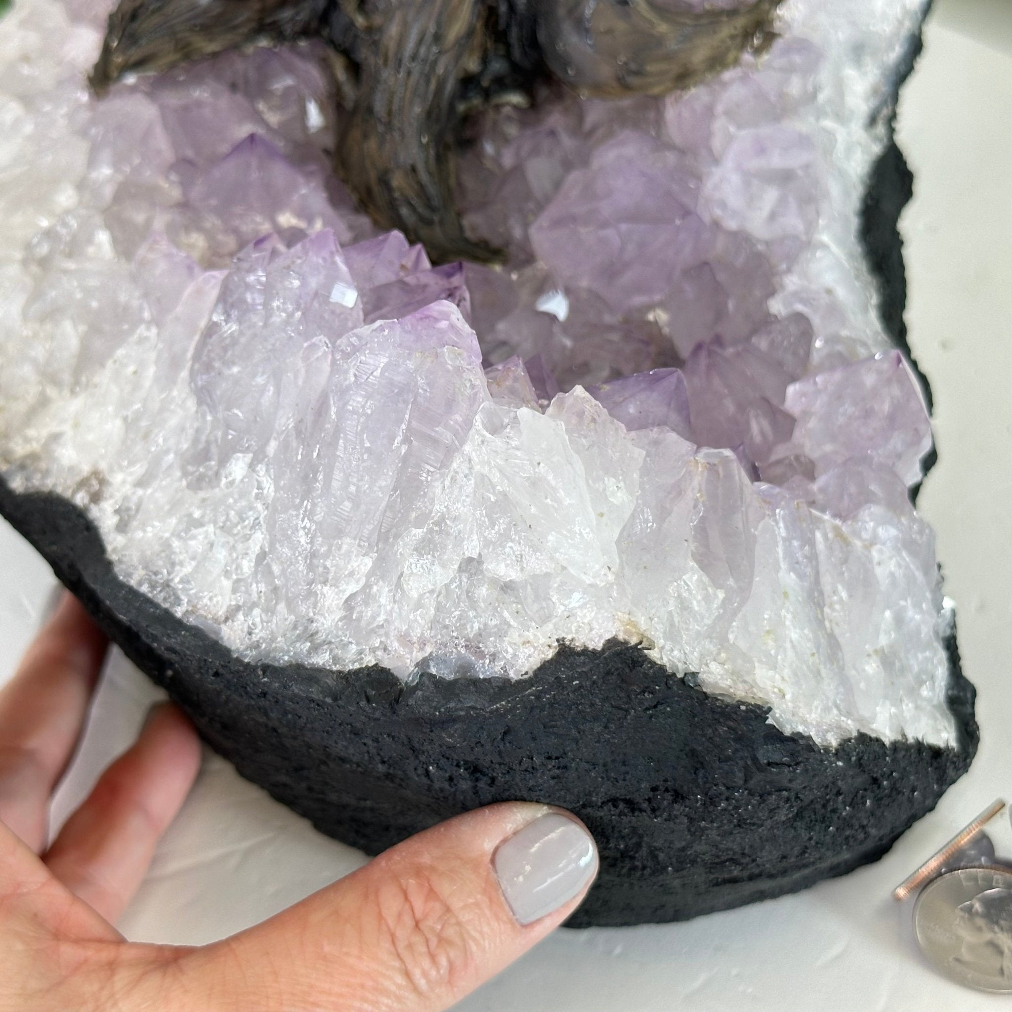 21" Tall Rose Quartz Gemstone Tree on an Amethyst base, 540 gems #5406RQ-015 - Brazil GemsBrazil Gems21" Tall Rose Quartz Gemstone Tree on an Amethyst base, 540 gems #5406RQ-015Gemstone Trees5406RQ-015
