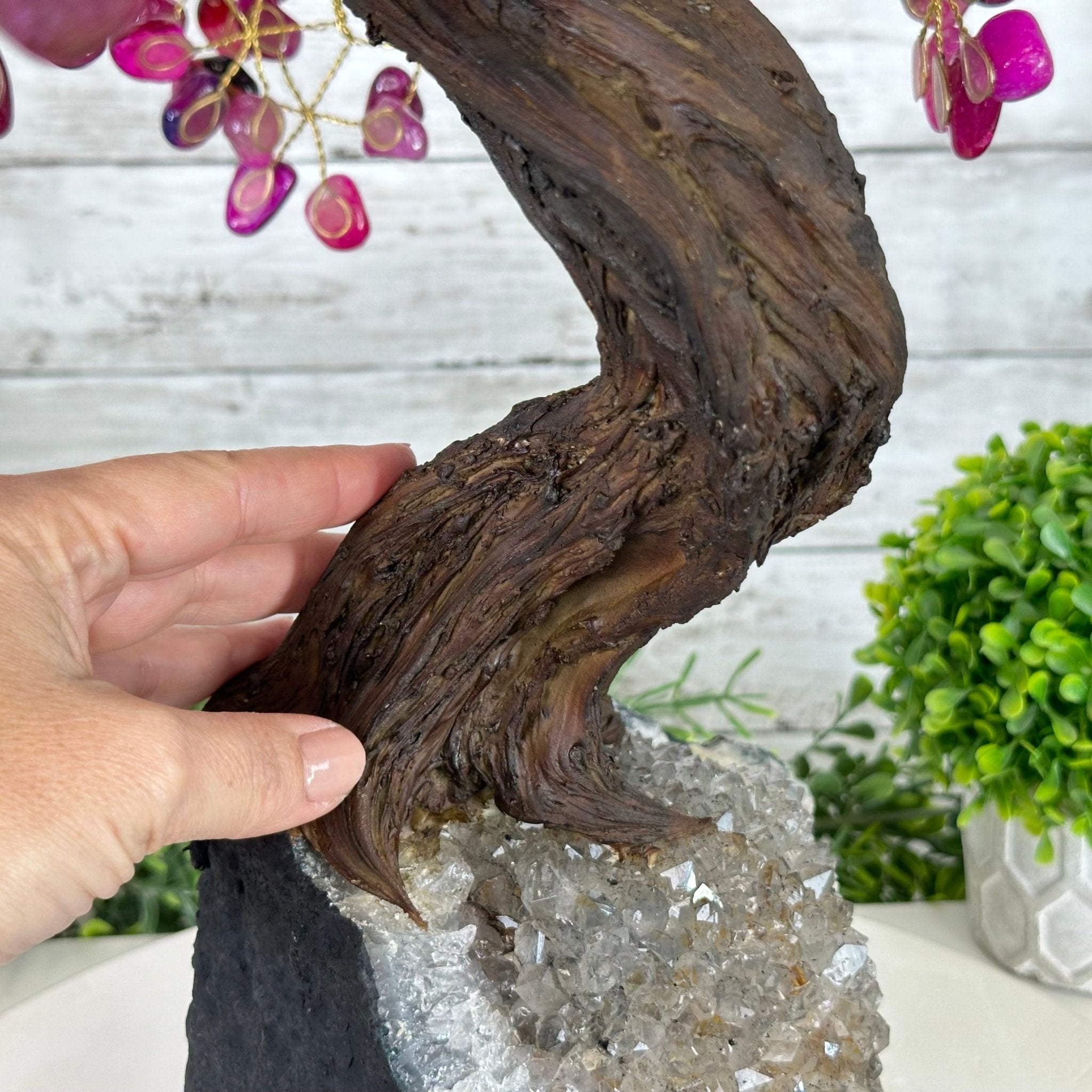 22" Tall Pink Agate Gemstone Tree w/ Amethyst base, 540 gems #5406PA-008 - Brazil GemsBrazil Gems22" Tall Pink Agate Gemstone Tree w/ Amethyst base, 540 gems #5406PA-008Gemstone Trees5406PA-008