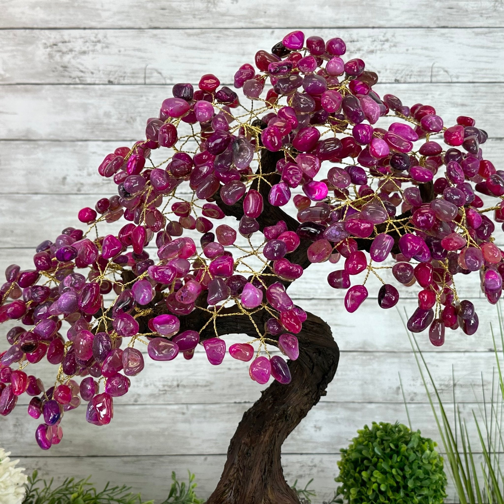 22" Tall Pink Agate Gemstone Tree w/ Amethyst base, 540 gems #5406PA-008 - Brazil GemsBrazil Gems22" Tall Pink Agate Gemstone Tree w/ Amethyst base, 540 gems #5406PA-008Gemstone Trees5406PA-008