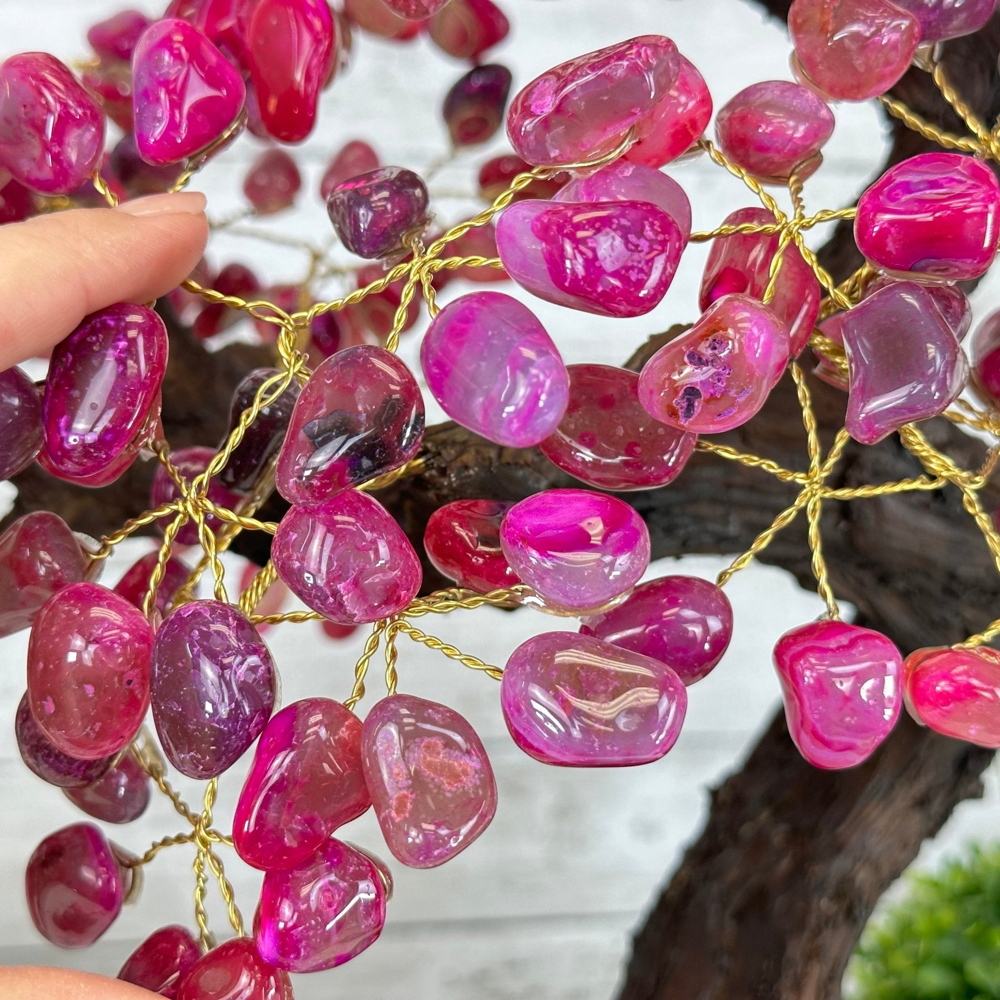 22" Tall Pink Agate Gemstone Tree w/ Amethyst base, 540 gems #5406PA-008 - Brazil GemsBrazil Gems22" Tall Pink Agate Gemstone Tree w/ Amethyst base, 540 gems #5406PA-008Gemstone Trees5406PA-008