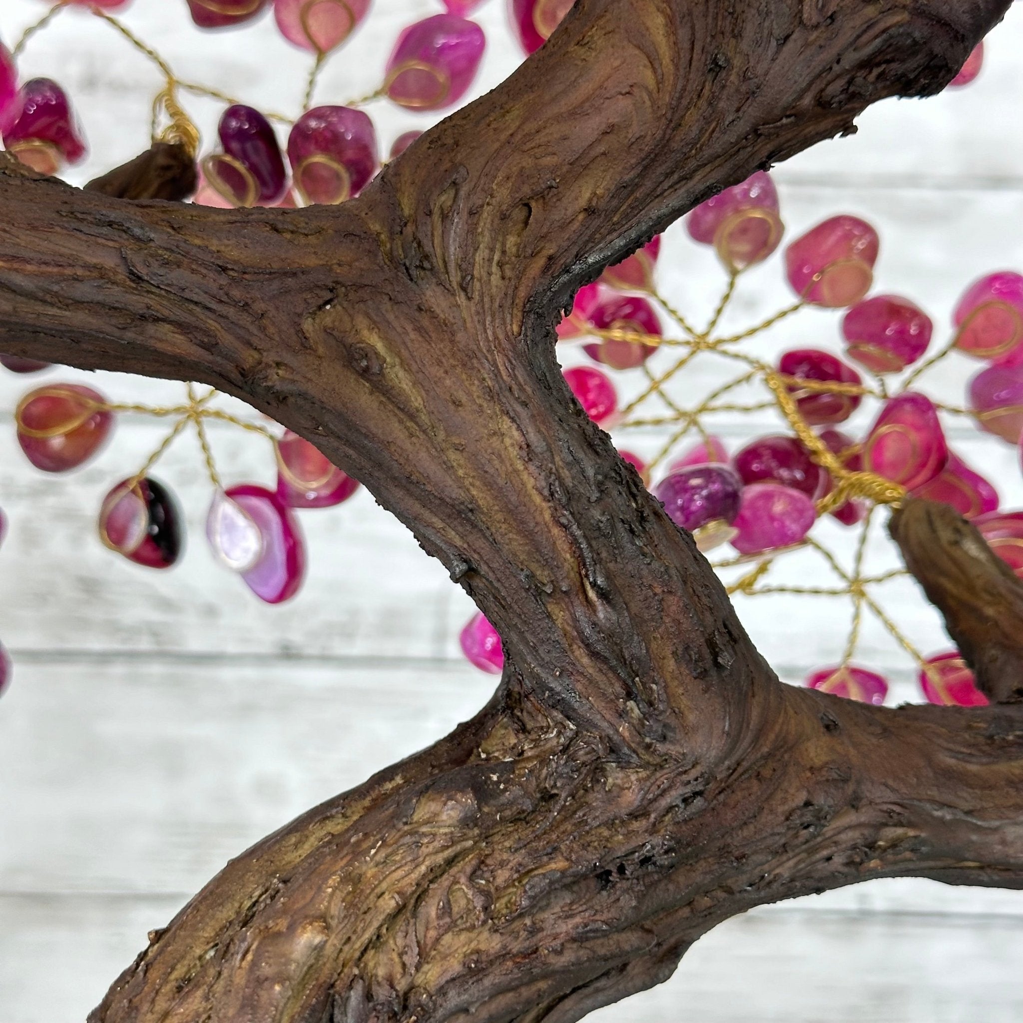 22" Tall Pink Agate Gemstone Tree w/ Amethyst base, 540 gems #5406PA-008 - Brazil GemsBrazil Gems22" Tall Pink Agate Gemstone Tree w/ Amethyst base, 540 gems #5406PA-008Gemstone Trees5406PA-008