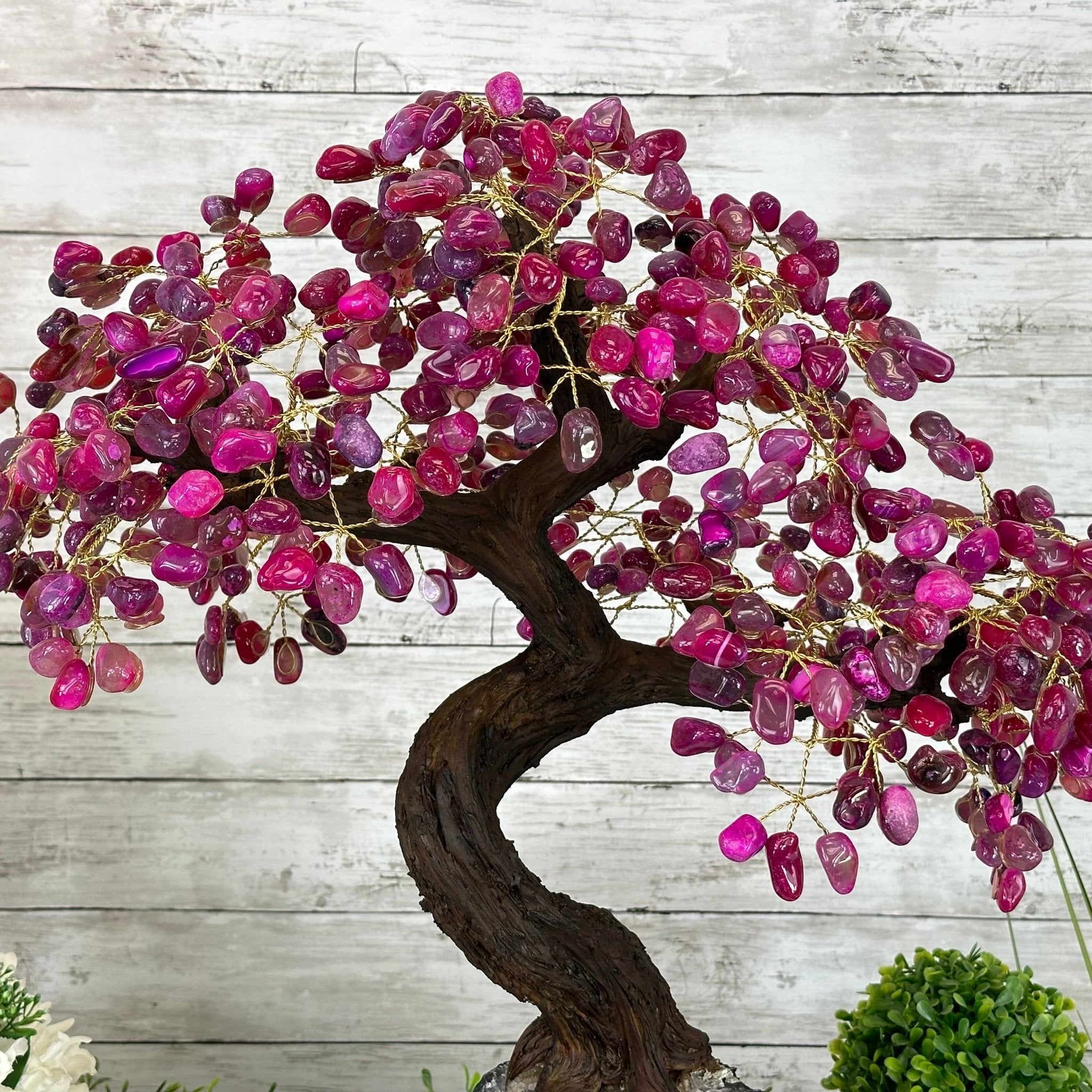 22" Tall Pink Agate Gemstone Tree w/ Amethyst base, 540 gems #5406PA-008 - Brazil GemsBrazil Gems22" Tall Pink Agate Gemstone Tree w/ Amethyst base, 540 gems #5406PA-008Gemstone Trees5406PA-008