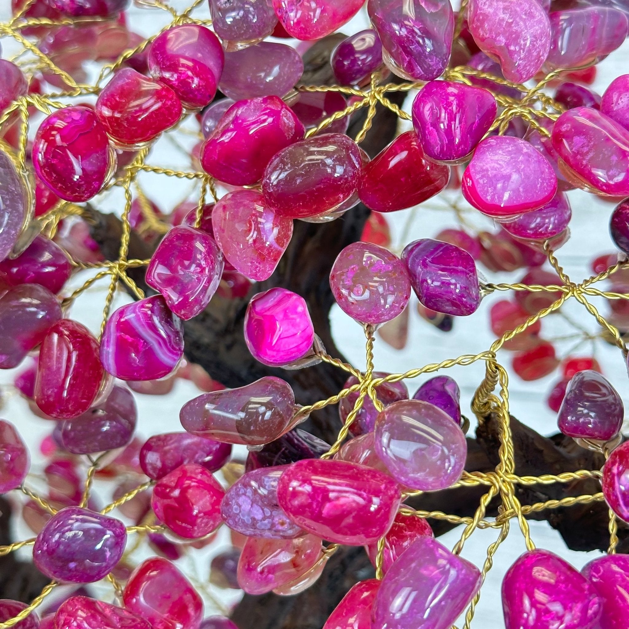 22" Tall Pink Agate Gemstone Tree w/ Amethyst base, 540 gems #5406PA-008 - Brazil GemsBrazil Gems22" Tall Pink Agate Gemstone Tree w/ Amethyst base, 540 gems #5406PA-008Gemstone Trees5406PA-008