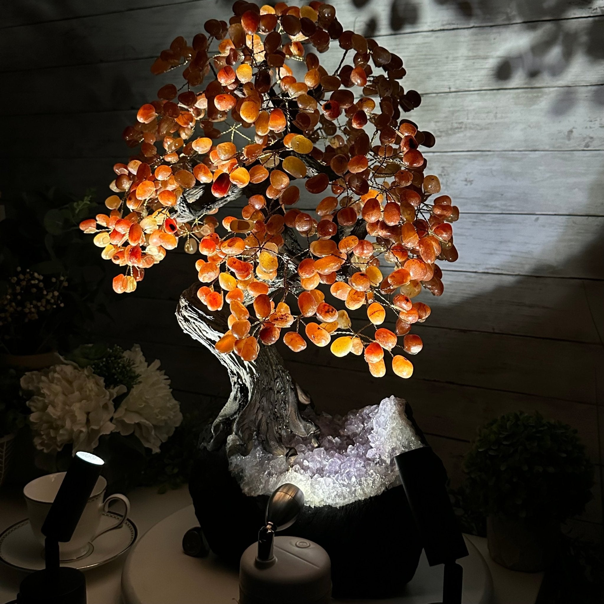 23" Tall Carnelian Gemstone Tree on an Amethyst base, 540 gems #5406CA-006 - Brazil GemsBrazil Gems23" Tall Carnelian Gemstone Tree on an Amethyst base, 540 gems #5406CA-006Gemstone Trees5406CA-006