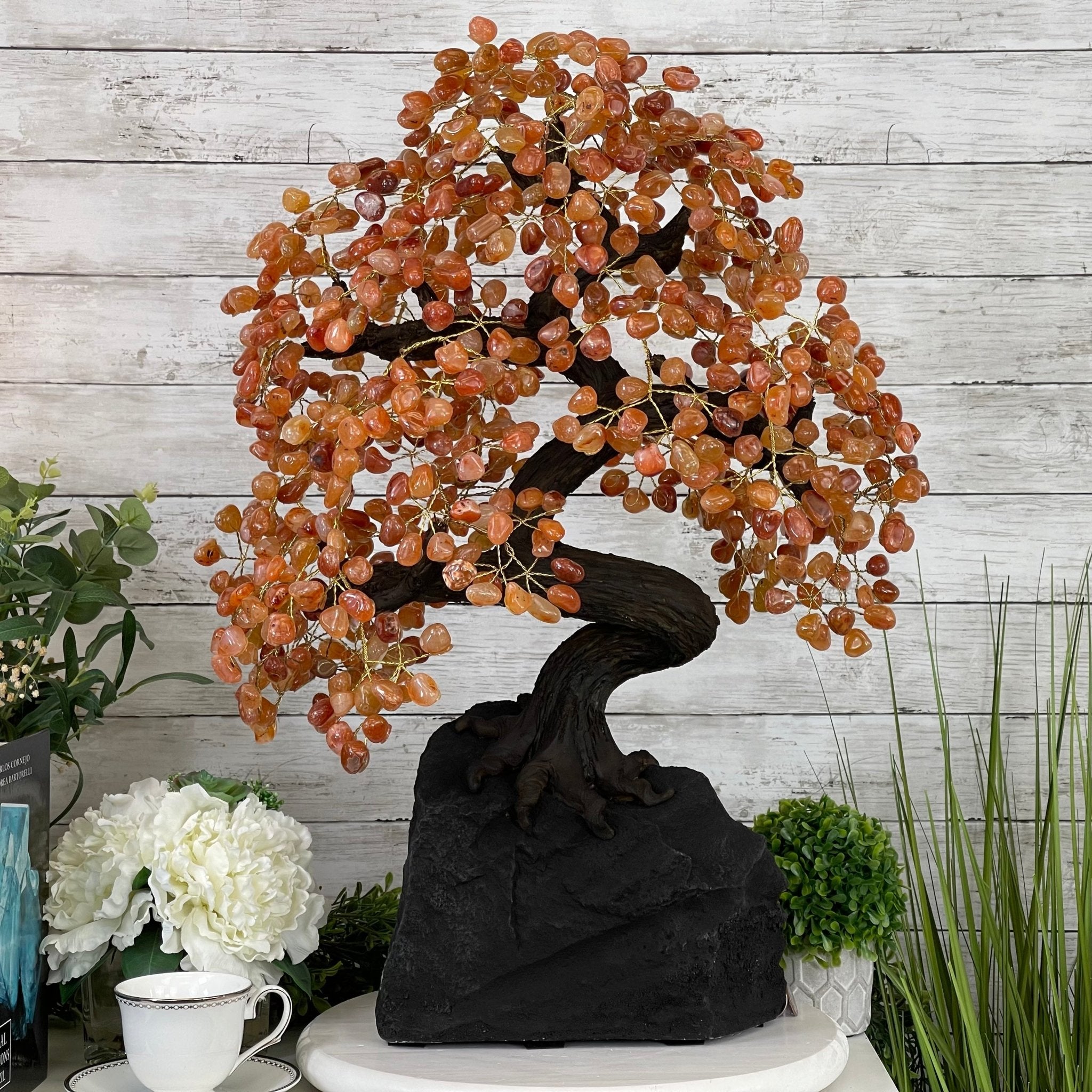 25" Tall Large Handmade Carnelian Gemstone Tree on an Amethyst Base, 720 gems #5407CA-003 by Brazil Gems - Brazil GemsBrazil Gems25" Tall Large Handmade Carnelian Gemstone Tree on an Amethyst Base, 720 gems #5407CA-003 by Brazil GemsGemstone Trees5407CA-003