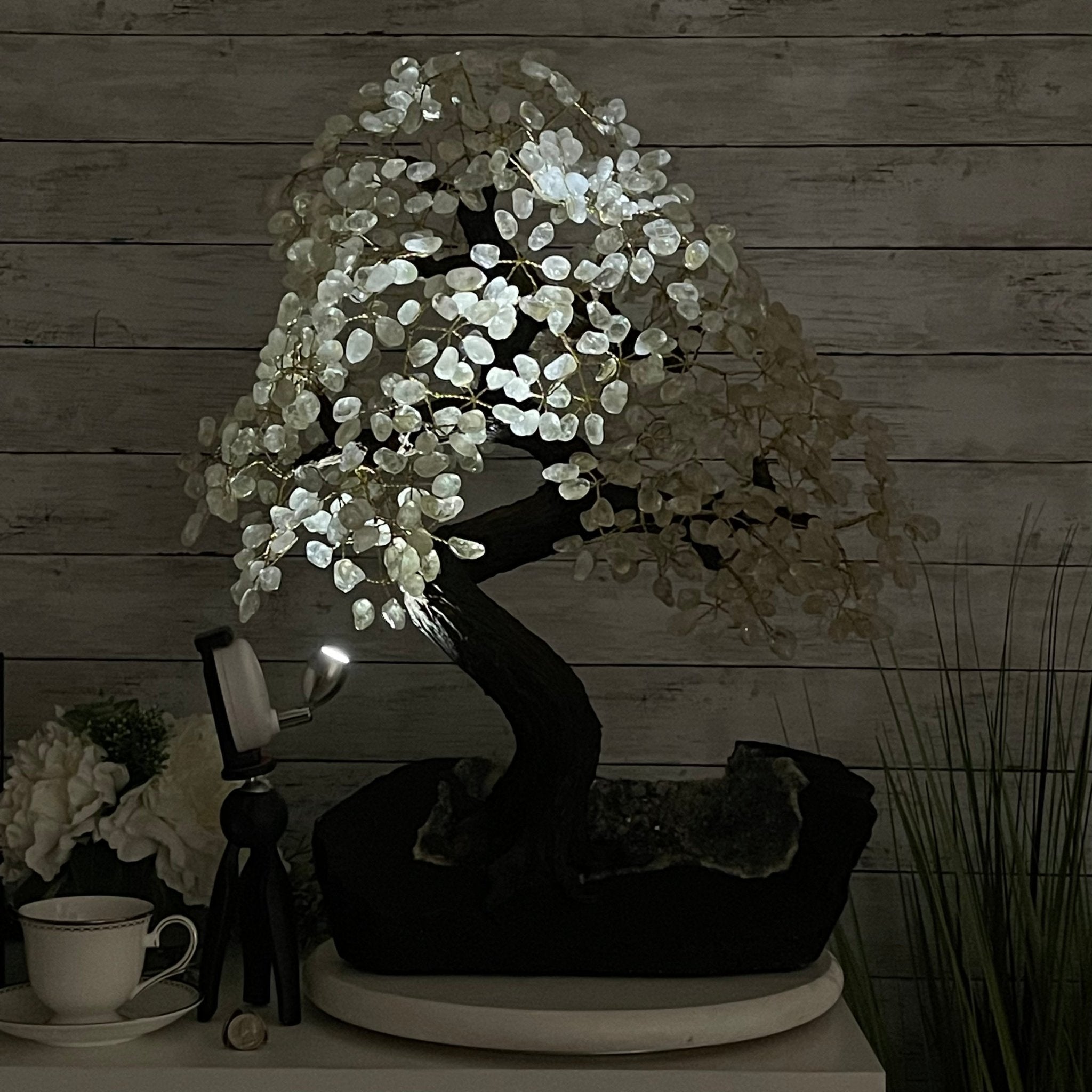 25" Tall Large Handmade Clear Quartz Gemstone Tree on an Amethyst Base, 720 gems #5407CQ-006 by Brazil Gems - Brazil GemsBrazil Gems25" Tall Large Handmade Clear Quartz Gemstone Tree on an Amethyst Base, 720 gems #5407CQ-006 by Brazil GemsGemstone Trees5407CQ-006