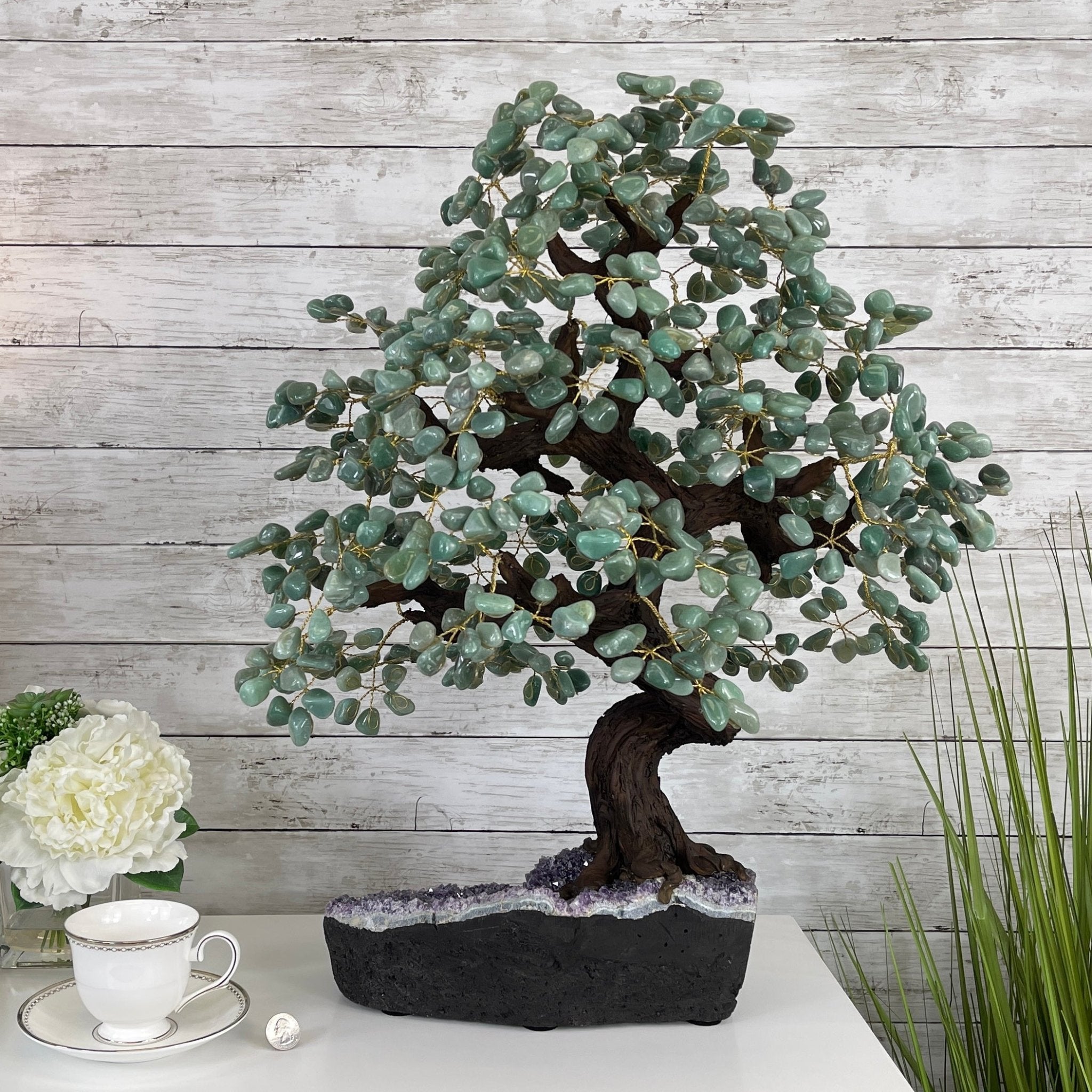25" Tall Large Handmade Green Quartz Gemstone Tree on an Amethyst Base, 720 gems #5407GQ-007 by Brazil Gems - Brazil GemsBrazil Gems25" Tall Large Handmade Green Quartz Gemstone Tree on an Amethyst Base, 720 gems #5407GQ-007 by Brazil GemsGemstone Trees5407GQ-007