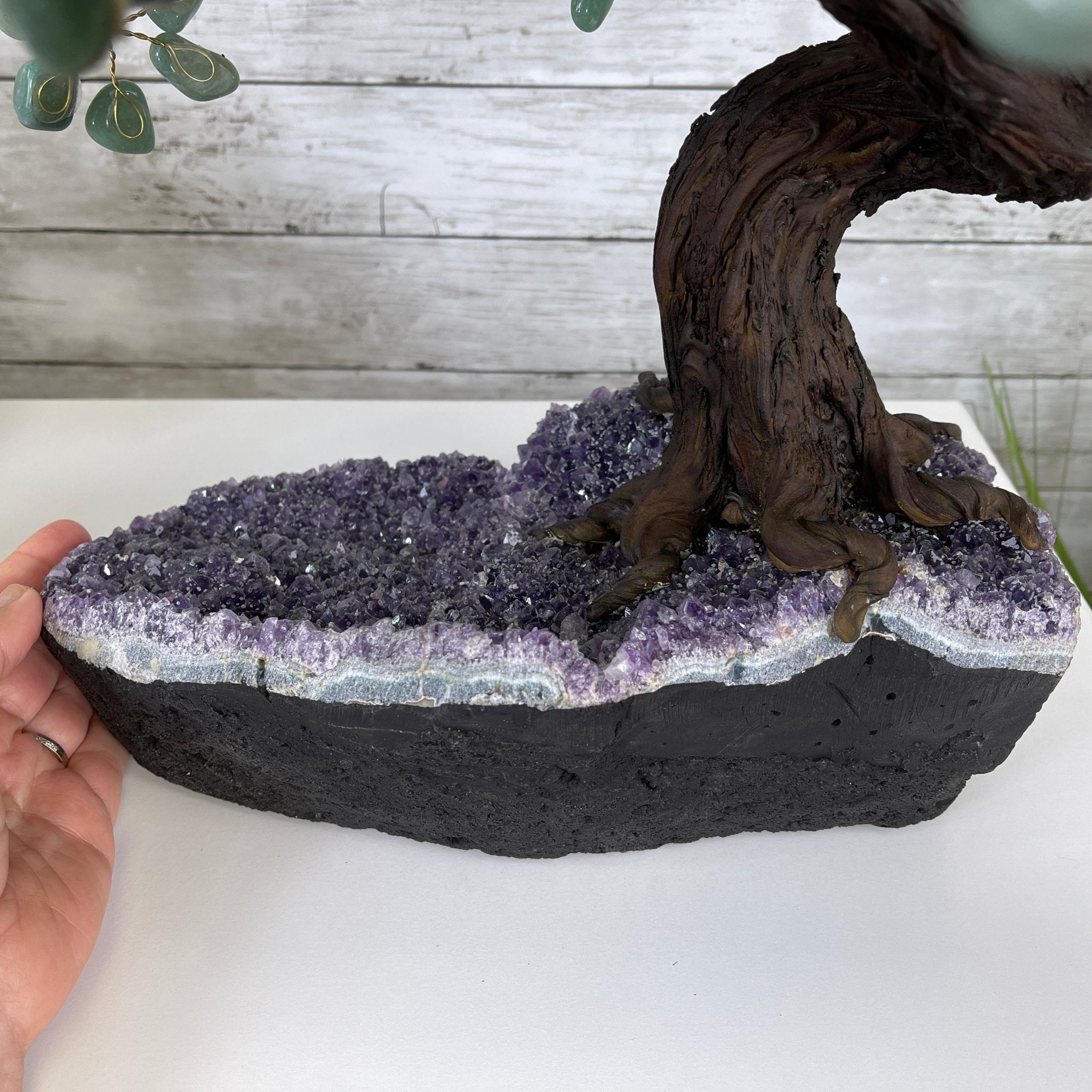 25" Tall Large Handmade Green Quartz Gemstone Tree on an Amethyst Base, 720 gems #5407GQ-007 by Brazil Gems - Brazil GemsBrazil Gems25" Tall Large Handmade Green Quartz Gemstone Tree on an Amethyst Base, 720 gems #5407GQ-007 by Brazil GemsGemstone Trees5407GQ-007
