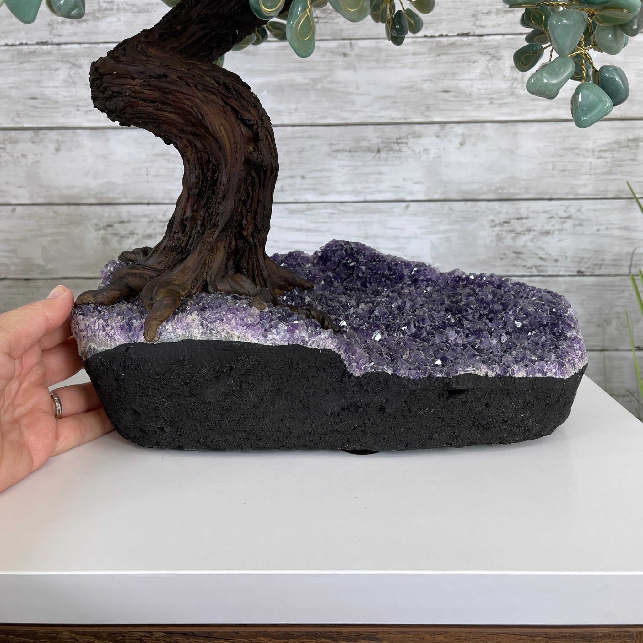 25" Tall Large Handmade Green Quartz Gemstone Tree on an Amethyst Base, 720 gems #5407GQ-007 by Brazil Gems - Brazil GemsBrazil Gems25" Tall Large Handmade Green Quartz Gemstone Tree on an Amethyst Base, 720 gems #5407GQ-007 by Brazil GemsGemstone Trees5407GQ-007