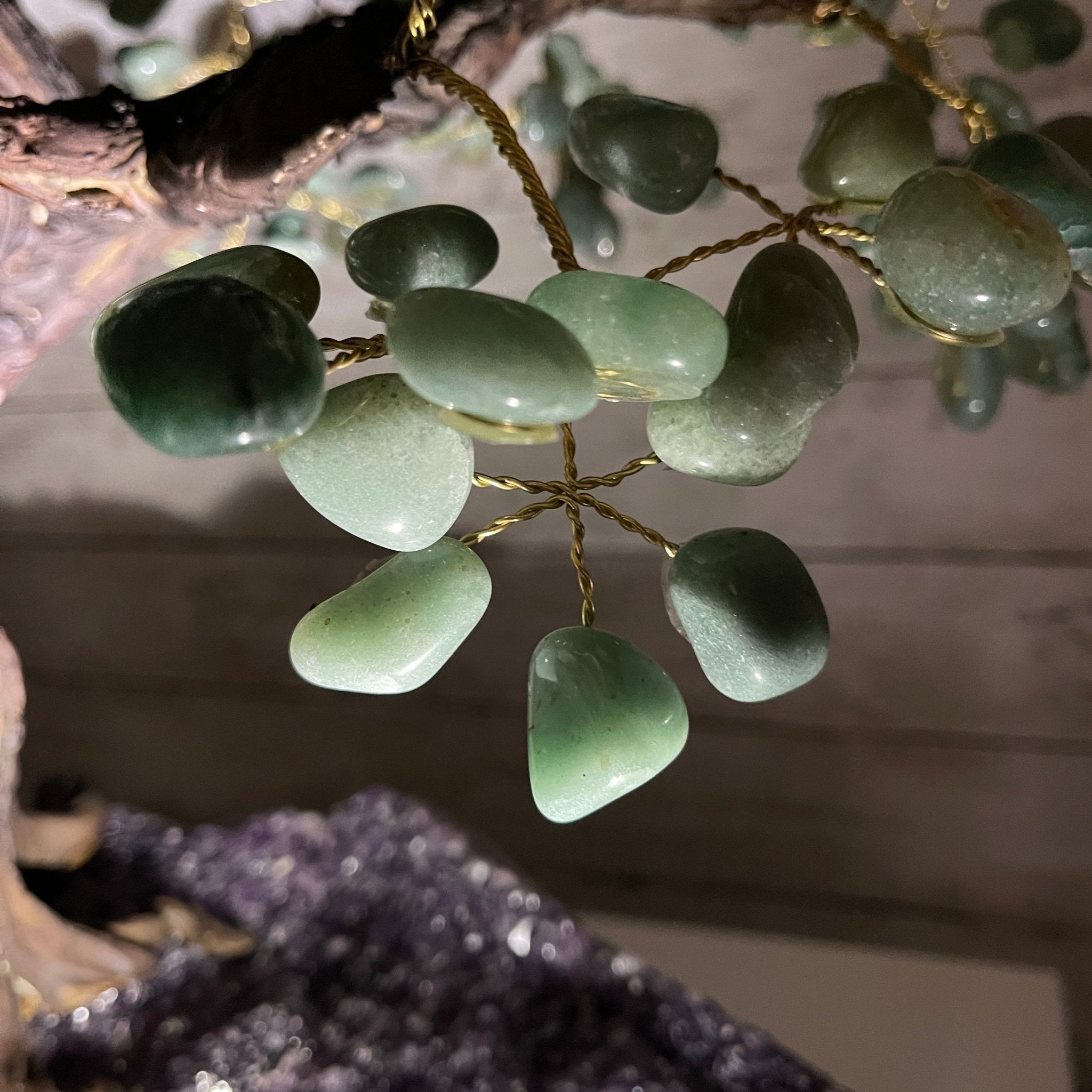 25" Tall Large Handmade Green Quartz Gemstone Tree on an Amethyst Base, 720 gems #5407GQ-007 by Brazil Gems - Brazil GemsBrazil Gems25" Tall Large Handmade Green Quartz Gemstone Tree on an Amethyst Base, 720 gems #5407GQ-007 by Brazil GemsGemstone Trees5407GQ-007