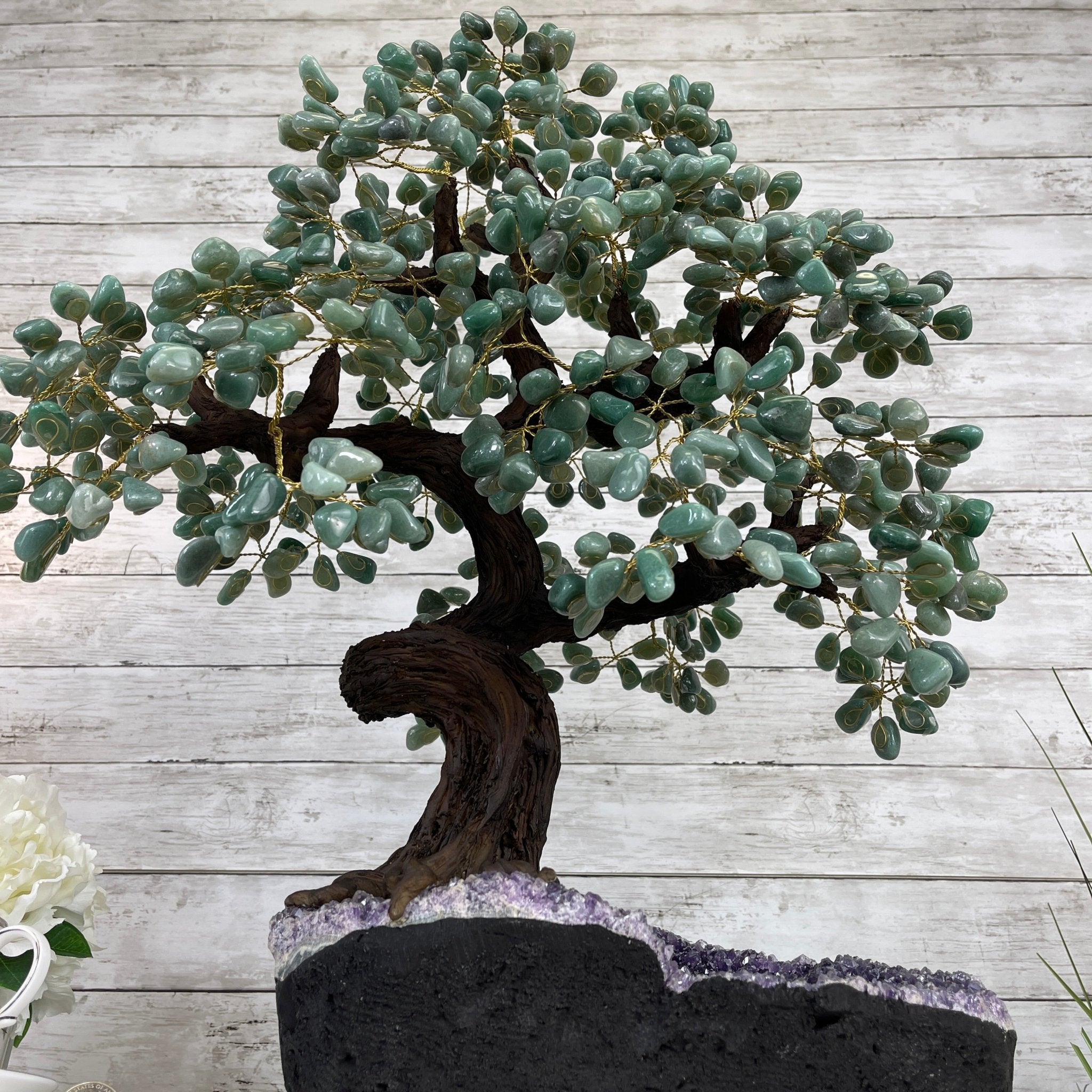 25" Tall Large Handmade Green Quartz Gemstone Tree on an Amethyst Base, 720 gems #5407GQ-007 by Brazil Gems - Brazil GemsBrazil Gems25" Tall Large Handmade Green Quartz Gemstone Tree on an Amethyst Base, 720 gems #5407GQ-007 by Brazil GemsGemstone Trees5407GQ-007