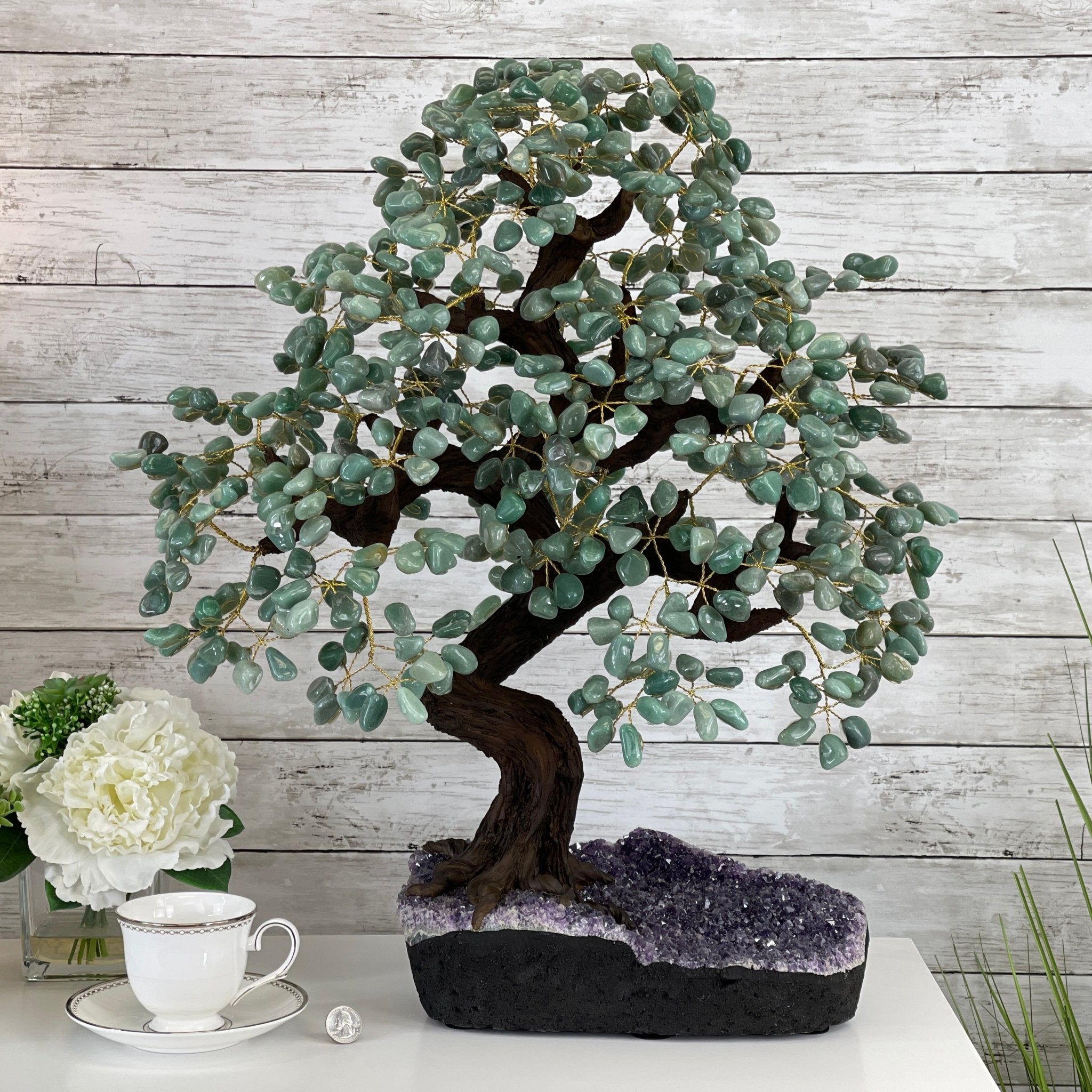 25" Tall Large Handmade Green Quartz Gemstone Tree on an Amethyst Base, 720 gems #5407GQ-007 by Brazil Gems - Brazil GemsBrazil Gems25" Tall Large Handmade Green Quartz Gemstone Tree on an Amethyst Base, 720 gems #5407GQ-007 by Brazil GemsGemstone Trees5407GQ-007