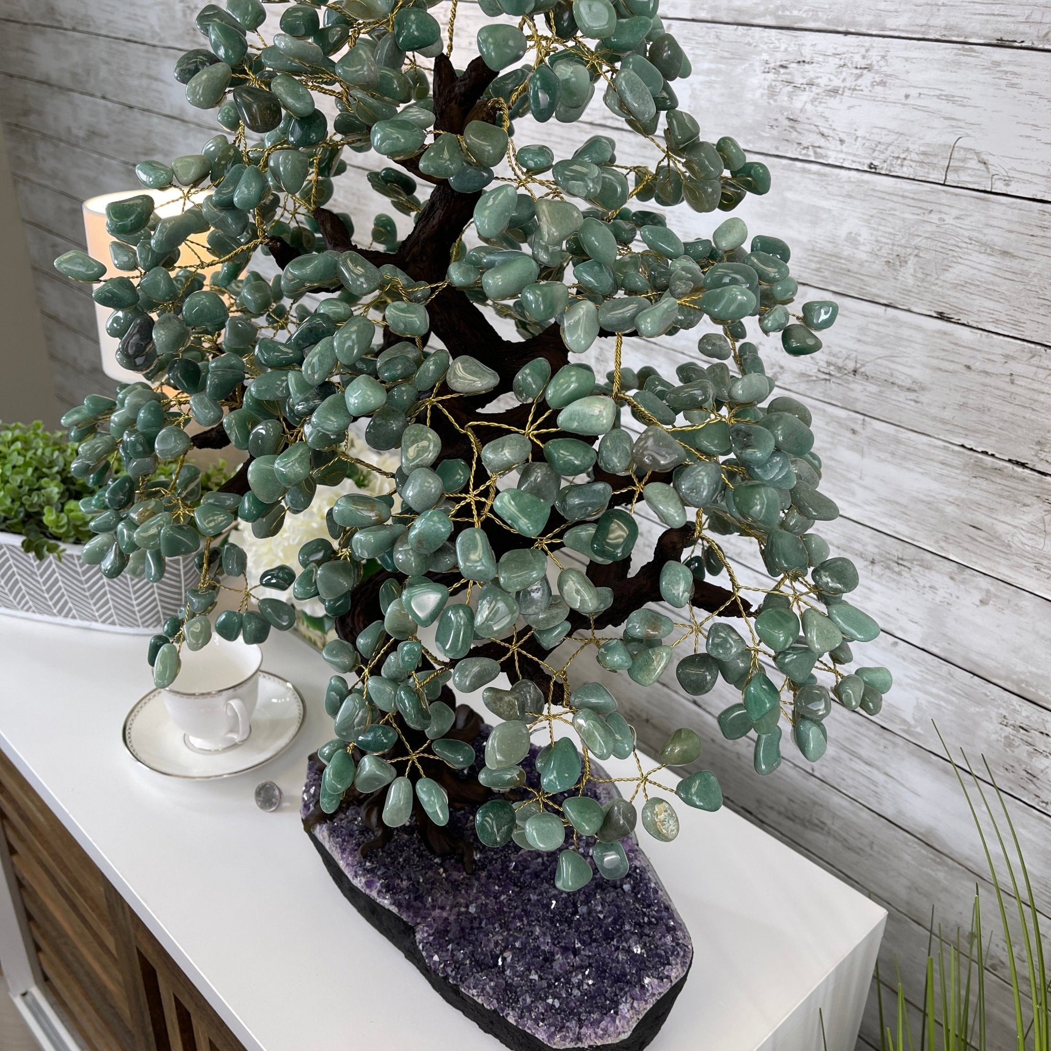 25" Tall Large Handmade Green Quartz Gemstone Tree on an Amethyst Base, 720 gems #5407GQ-007 by Brazil Gems - Brazil GemsBrazil Gems25" Tall Large Handmade Green Quartz Gemstone Tree on an Amethyst Base, 720 gems #5407GQ-007 by Brazil GemsGemstone Trees5407GQ-007