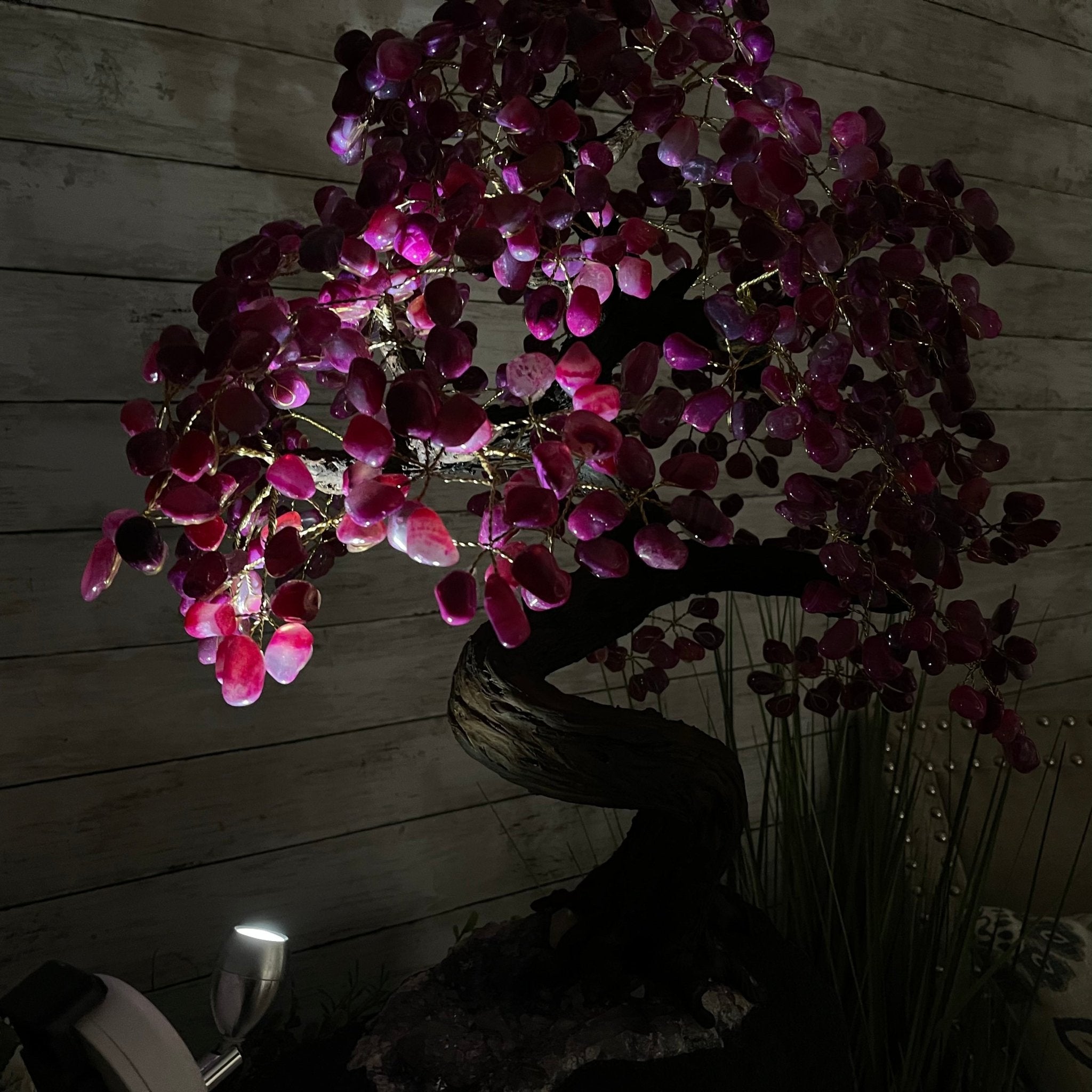 25" Tall Large Handmade Pink Agate Gemstone Tree on an Amethyst Base, 720 gems #5407PA-004 by Brazil Gems - Brazil GemsBrazil Gems25" Tall Large Handmade Pink Agate Gemstone Tree on an Amethyst Base, 720 gems #5407PA-004 by Brazil GemsGemstone Trees5407PA-004