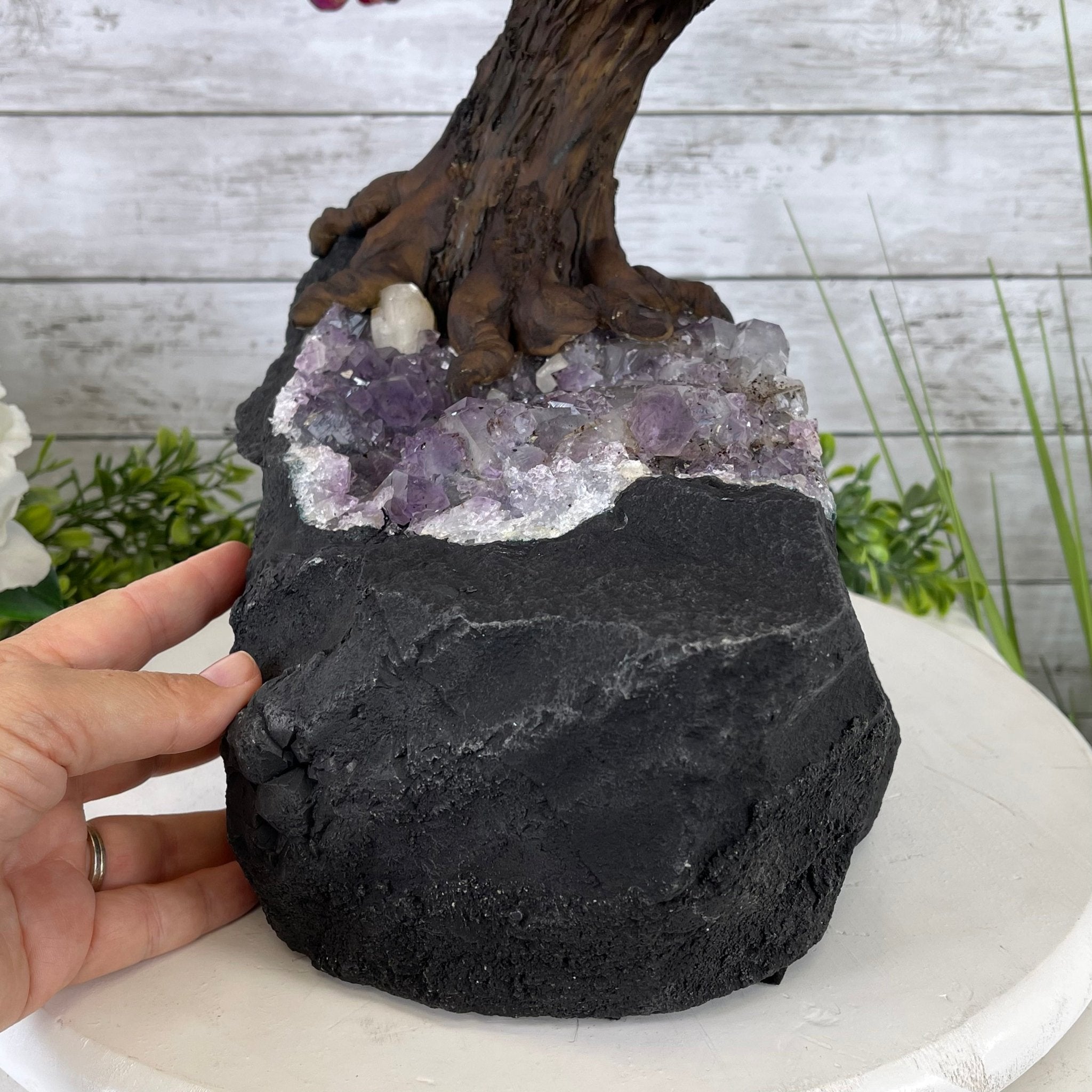 25" Tall Large Handmade Pink Agate Gemstone Tree on an Amethyst Base, 720 gems #5407PA-004 by Brazil Gems - Brazil GemsBrazil Gems25" Tall Large Handmade Pink Agate Gemstone Tree on an Amethyst Base, 720 gems #5407PA-004 by Brazil GemsGemstone Trees5407PA-004
