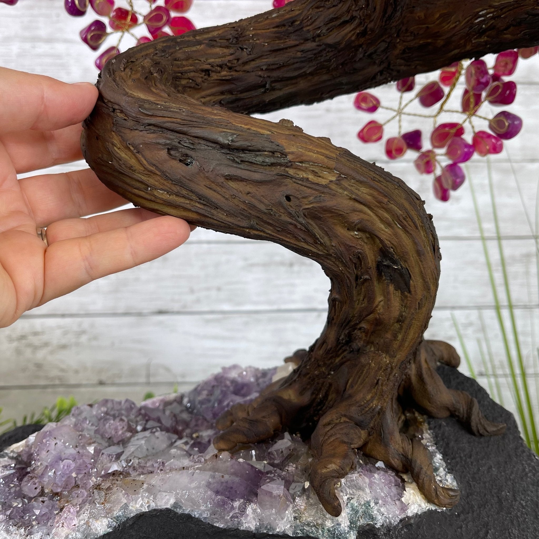 25" Tall Large Handmade Pink Agate Gemstone Tree on an Amethyst Base, 720 gems #5407PA-004 by Brazil Gems - Brazil GemsBrazil Gems25" Tall Large Handmade Pink Agate Gemstone Tree on an Amethyst Base, 720 gems #5407PA-004 by Brazil GemsGemstone Trees5407PA-004