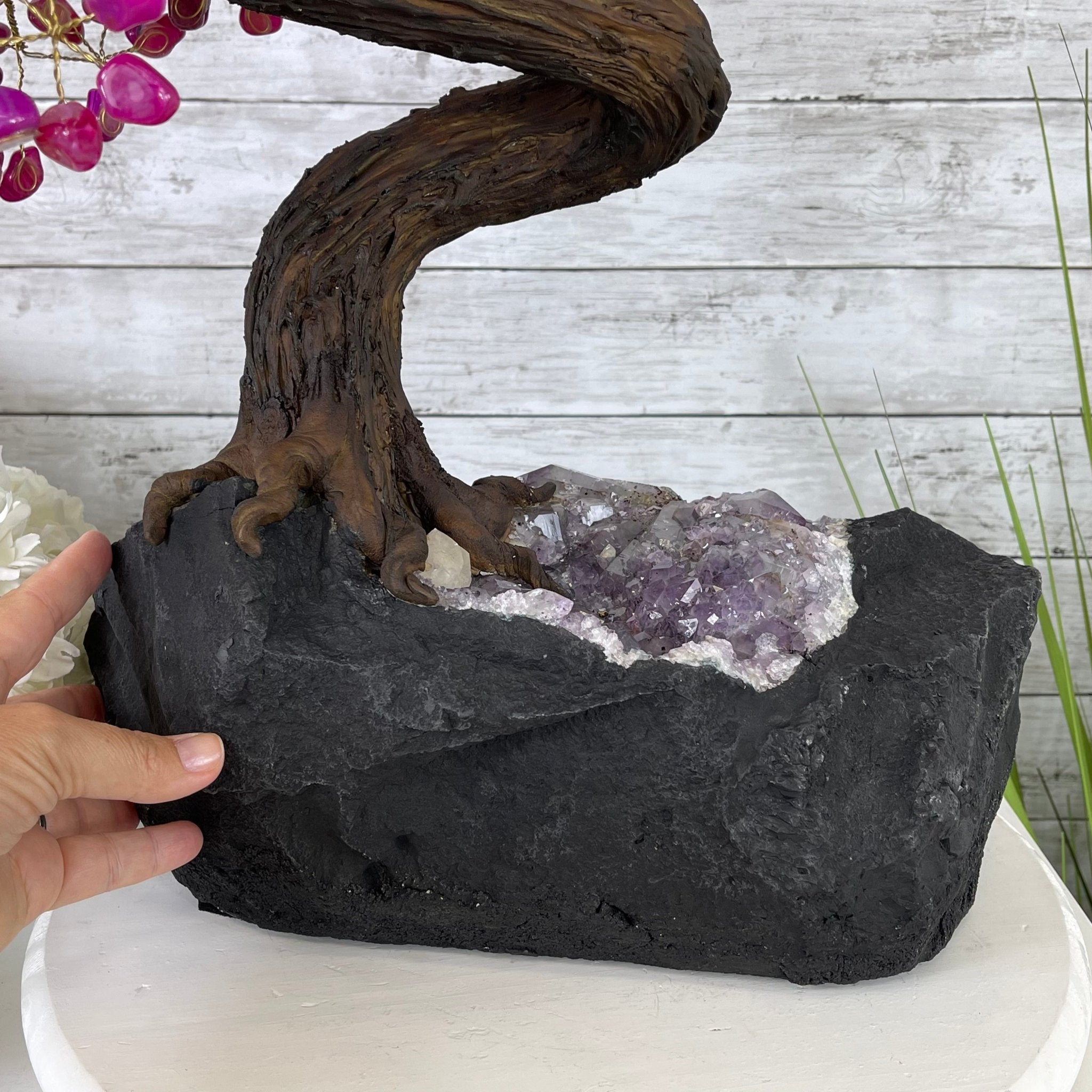 25" Tall Large Handmade Pink Agate Gemstone Tree on an Amethyst Base, 720 gems #5407PA-004 by Brazil Gems - Brazil GemsBrazil Gems25" Tall Large Handmade Pink Agate Gemstone Tree on an Amethyst Base, 720 gems #5407PA-004 by Brazil GemsGemstone Trees5407PA-004
