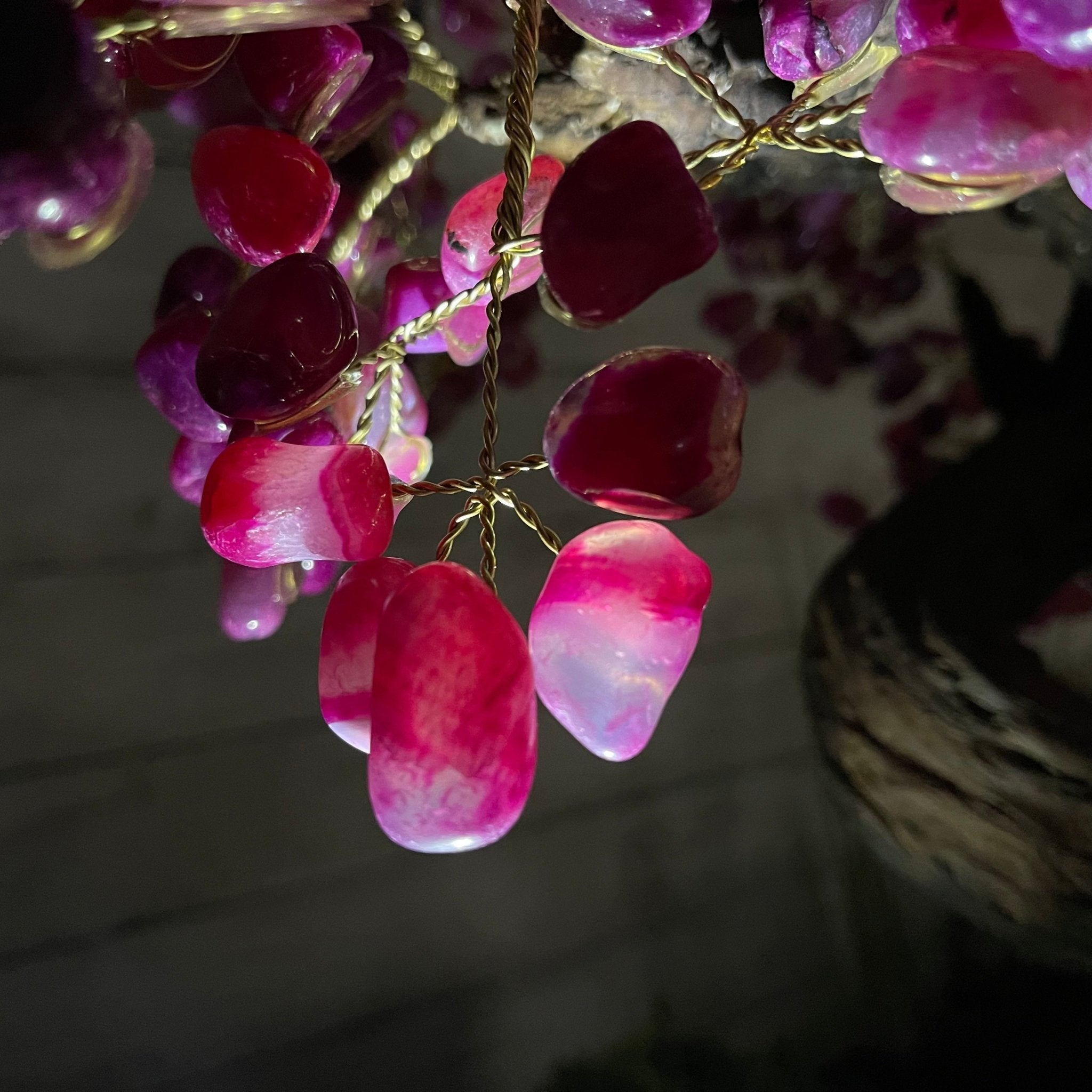 25" Tall Large Handmade Pink Agate Gemstone Tree on an Amethyst Base, 720 gems #5407PA-004 by Brazil Gems - Brazil GemsBrazil Gems25" Tall Large Handmade Pink Agate Gemstone Tree on an Amethyst Base, 720 gems #5407PA-004 by Brazil GemsGemstone Trees5407PA-004