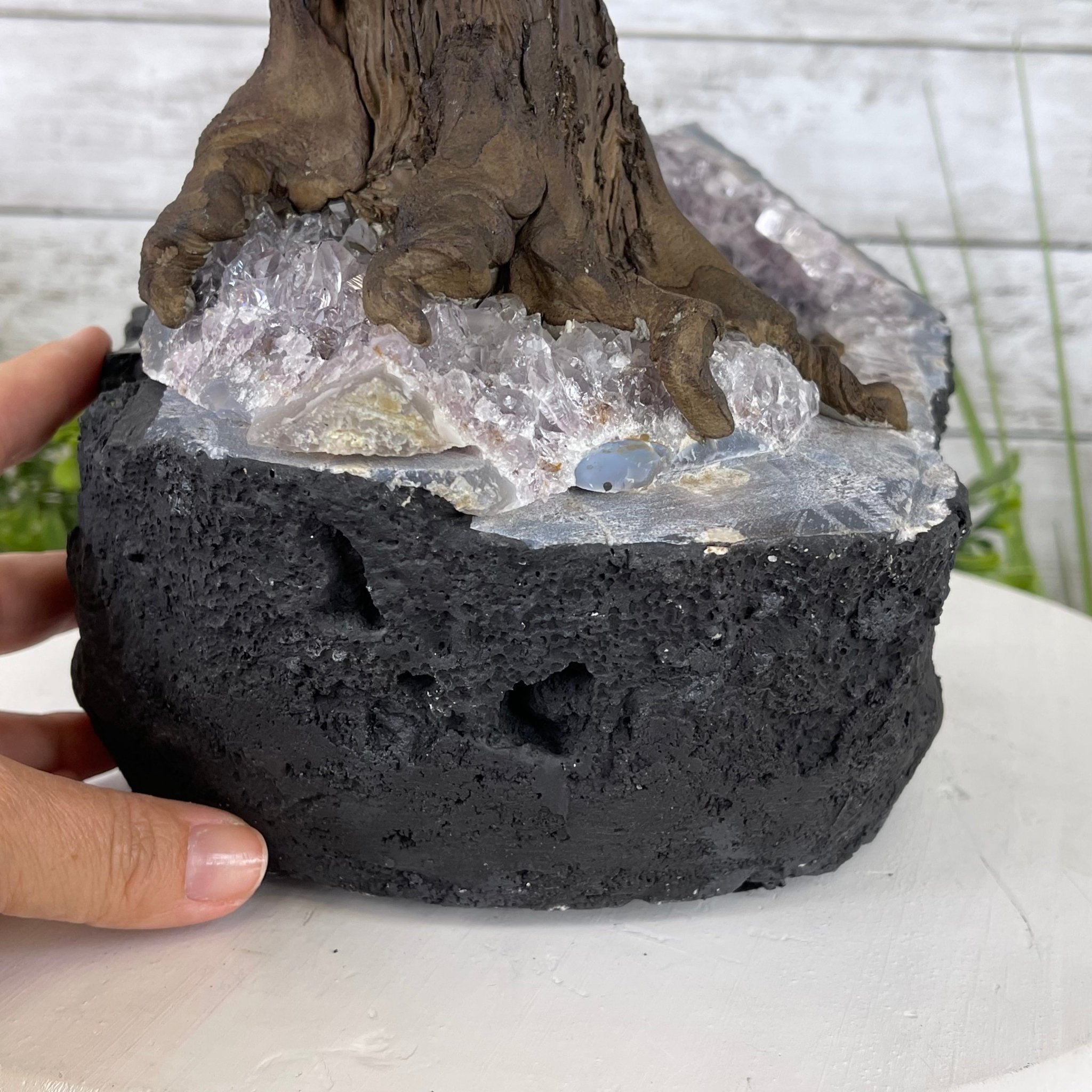 25" Tall Large Handmade Tiger's Eye Gemstone Tree on an Amethyst Base, 720 gems #5407TE-001 by Brazil Gems - Brazil GemsBrazil Gems25" Tall Large Handmade Tiger's Eye Gemstone Tree on an Amethyst Base, 720 gems #5407TE-001 by Brazil GemsGemstone Trees5407TE-001