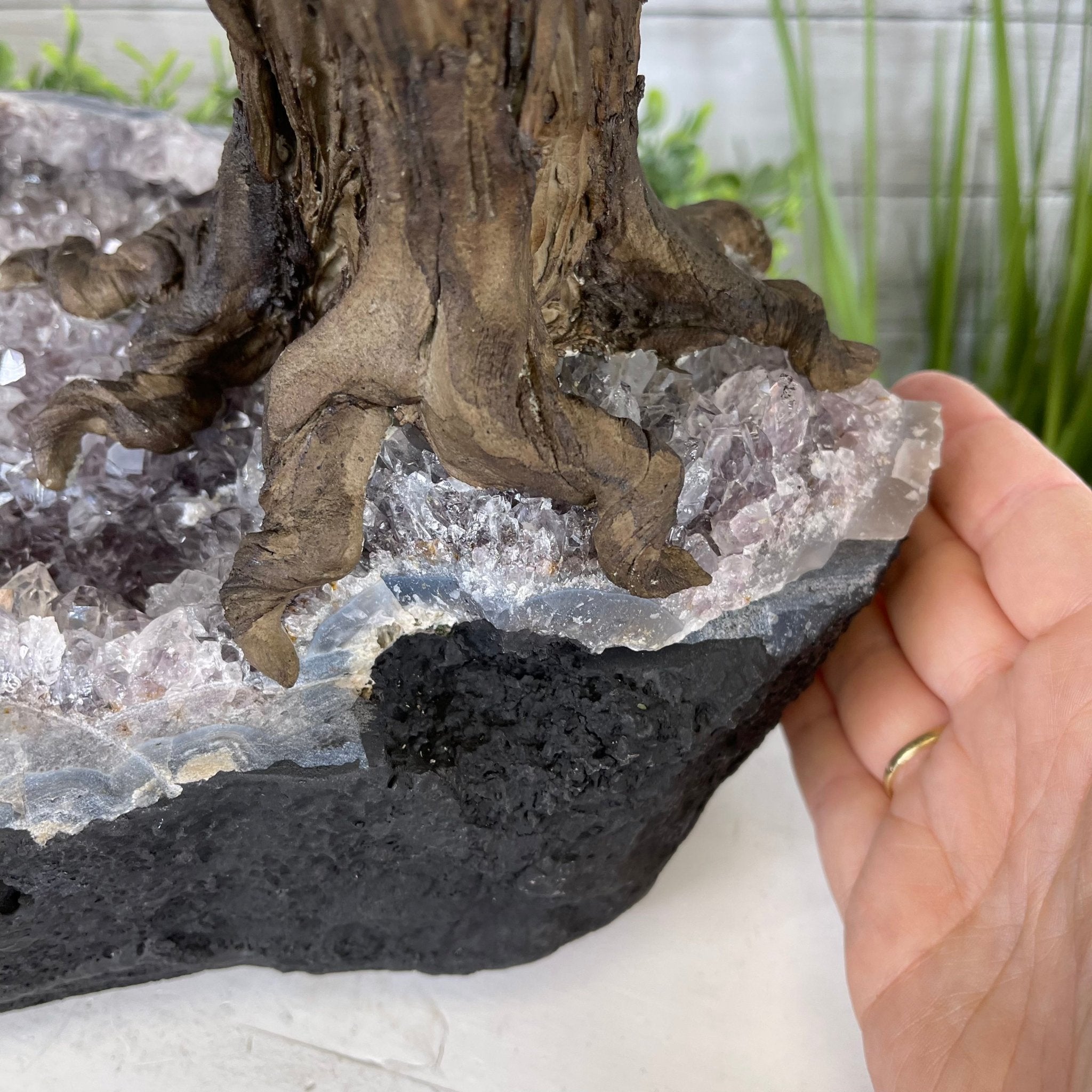 25" Tall Large Handmade Tiger's Eye Gemstone Tree on an Amethyst Base, 720 gems #5407TE-001 by Brazil Gems - Brazil GemsBrazil Gems25" Tall Large Handmade Tiger's Eye Gemstone Tree on an Amethyst Base, 720 gems #5407TE-001 by Brazil GemsGemstone Trees5407TE-001