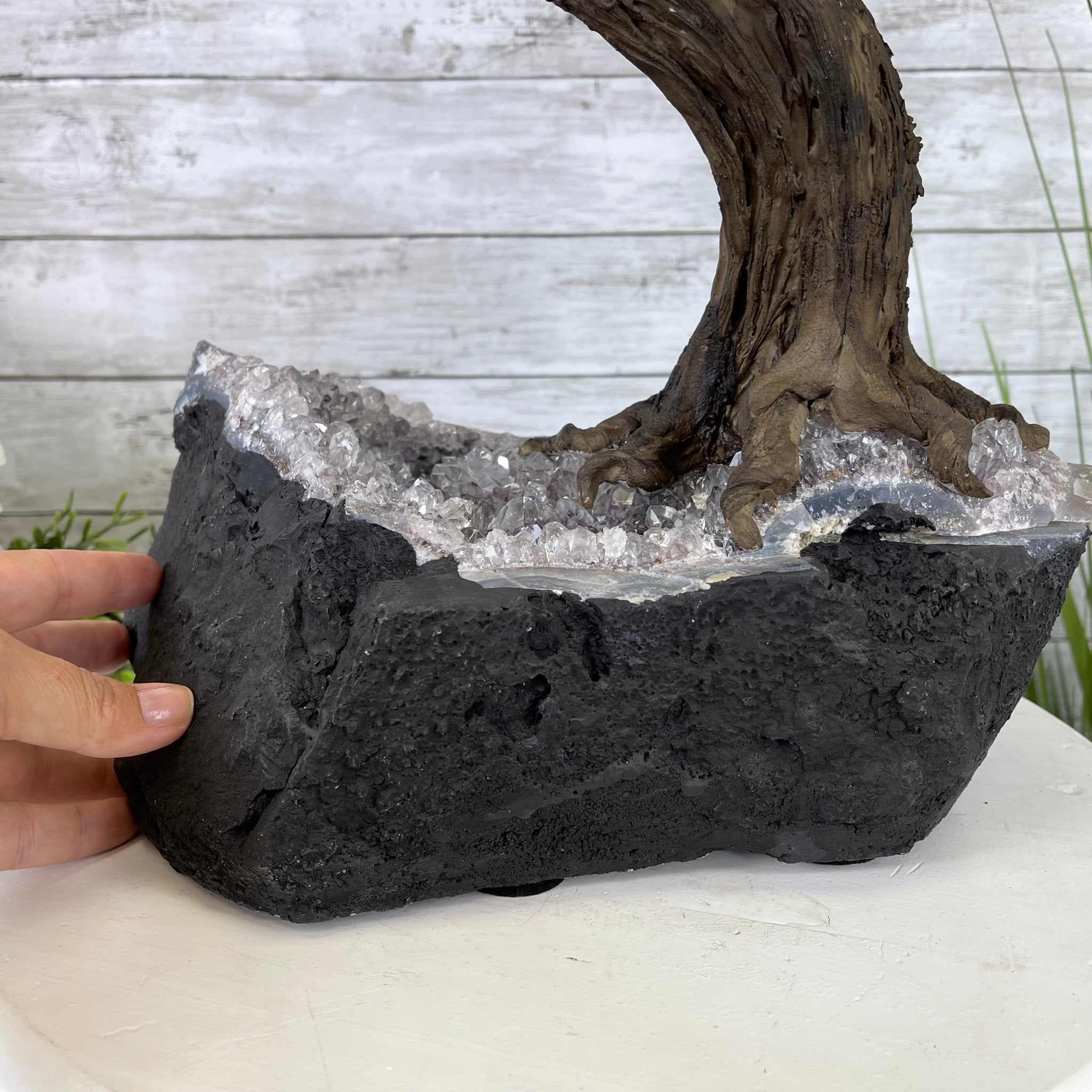 25" Tall Large Handmade Tiger's Eye Gemstone Tree on an Amethyst Base, 720 gems #5407TE-001 by Brazil Gems - Brazil GemsBrazil Gems25" Tall Large Handmade Tiger's Eye Gemstone Tree on an Amethyst Base, 720 gems #5407TE-001 by Brazil GemsGemstone Trees5407TE-001