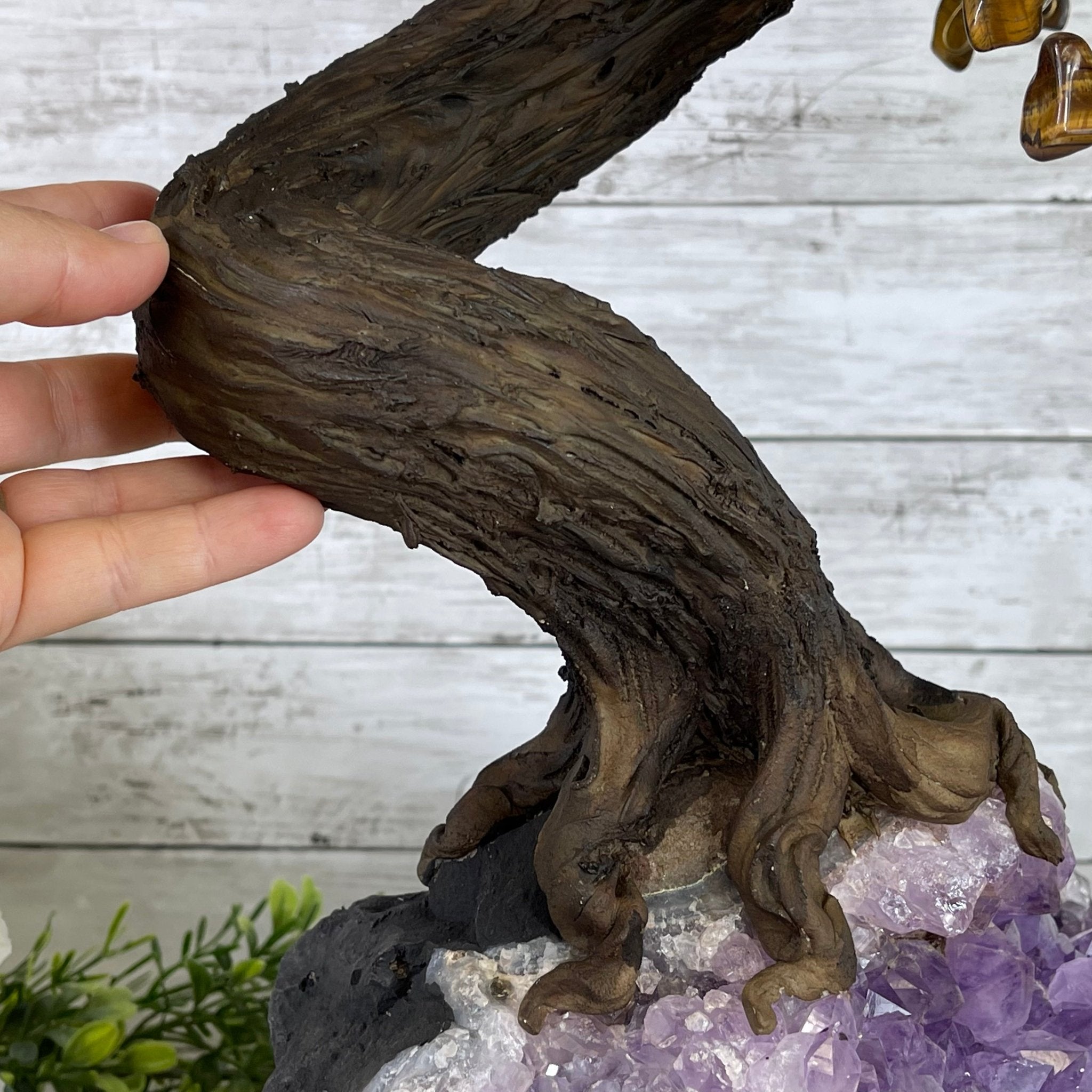 25" Tall Large Handmade Tiger's Eye Gemstone Tree on an Amethyst Base, 720 gems #5407TE-002 by Brazil Gems - Brazil GemsBrazil Gems25" Tall Large Handmade Tiger's Eye Gemstone Tree on an Amethyst Base, 720 gems #5407TE-002 by Brazil GemsGemstone Trees5407TE-002