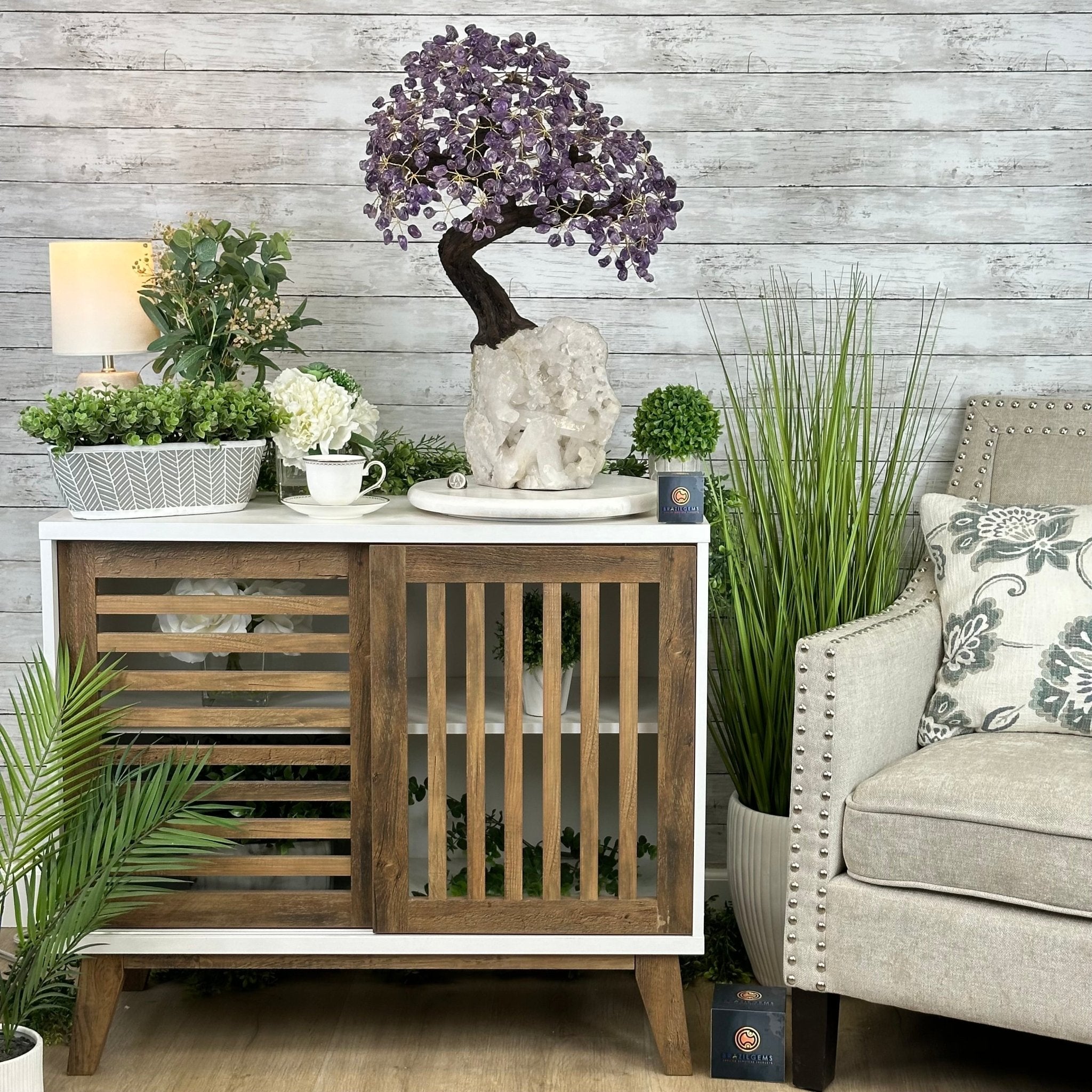 25" Tall Special Amethyst Gemstone Tree w/ Amethyst base, 600 Gems #5459AMMQ-001 - Brazil GemsBrazil Gems25" Tall Special Amethyst Gemstone Tree w/ Amethyst base, 600 Gems #5459AMMQ-001Gemstone Trees5459AMMQ-001