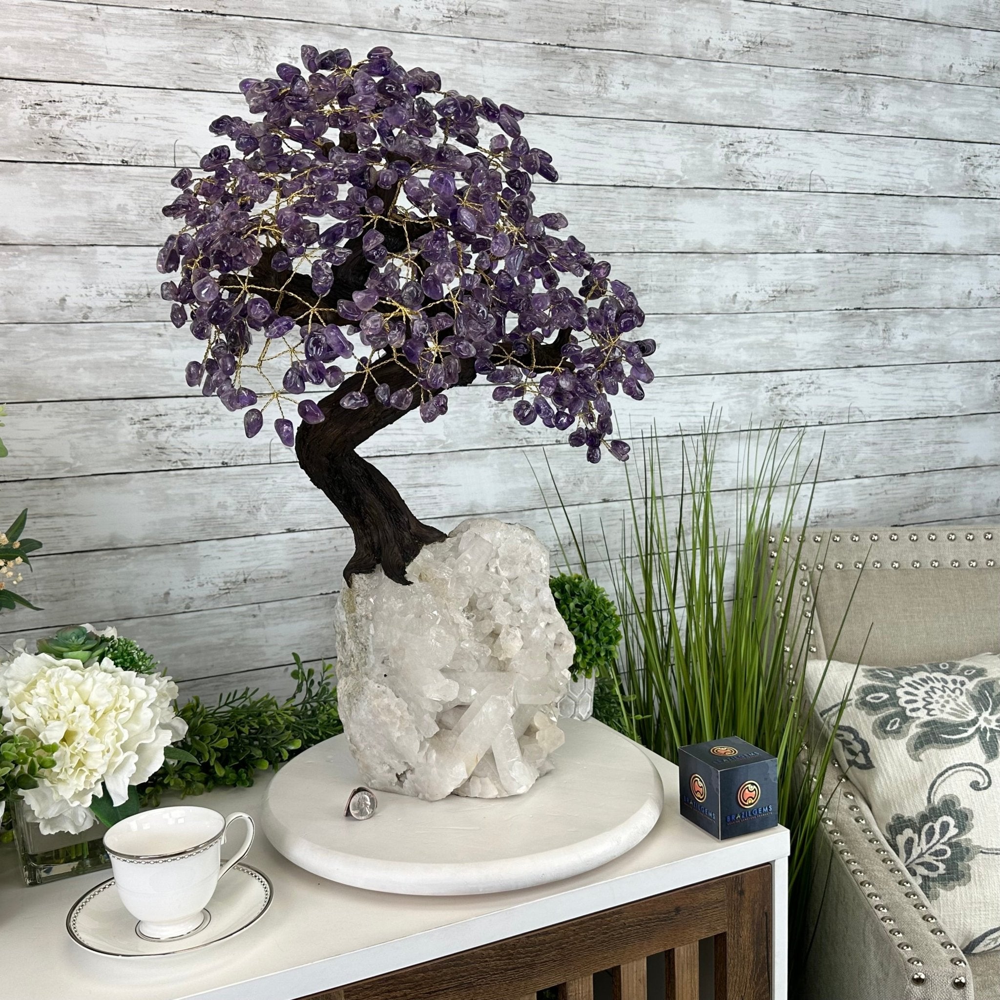 25" Tall Special Amethyst Gemstone Tree w/ Amethyst base, 600 Gems #5459AMMQ-001 - Brazil GemsBrazil Gems25" Tall Special Amethyst Gemstone Tree w/ Amethyst base, 600 Gems #5459AMMQ-001Gemstone Trees5459AMMQ-001