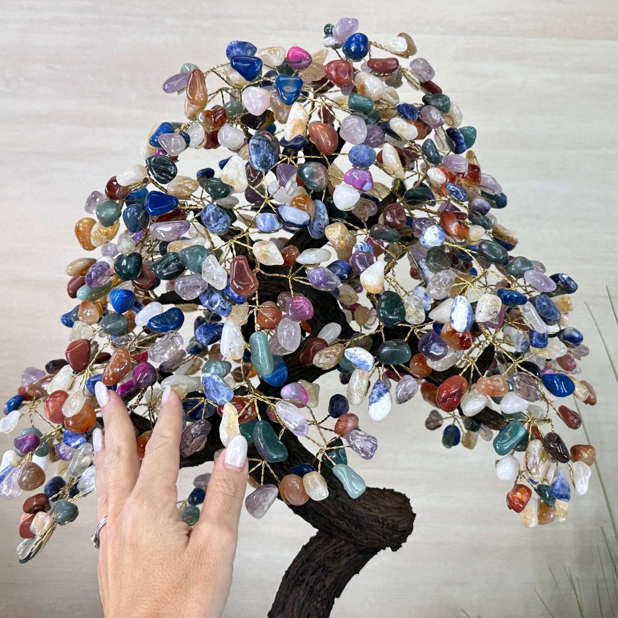 25.75" Tall Large Mixed Gems Gemstone Tree on an Amethyst Base, 720 gems #5407MG - 006 - Brazil GemsBrazil Gems25.75" Tall Large Mixed Gems Gemstone Tree on an Amethyst Base, 720 gems #5407MG - 006Gemstone Trees5407MG - 006