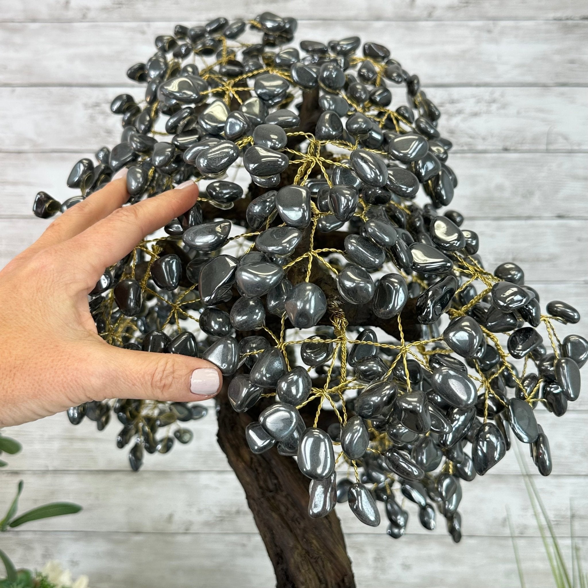 26" Tall Large Hematite Gemstone Tree on an Amethyst Base, 720 gems #5407HE-001 - Brazil GemsBrazil Gems26" Tall Large Hematite Gemstone Tree on an Amethyst Base, 720 gems #5407HE-001Gemstone Trees5407HE-001