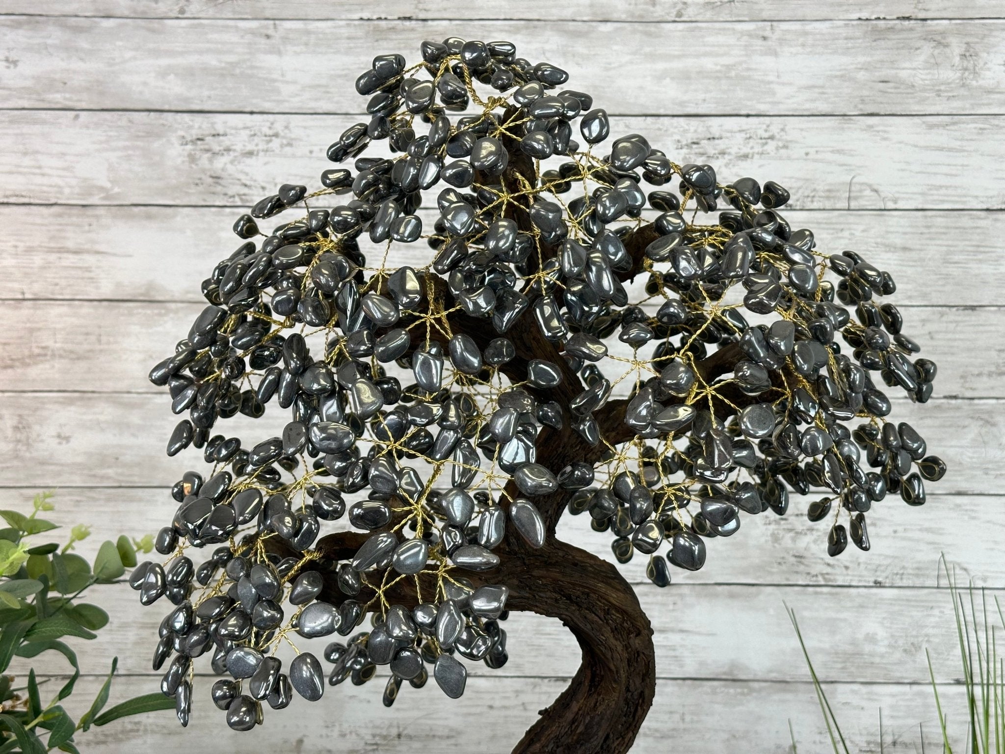 26" Tall Large Hematite Gemstone Tree on an Amethyst Base, 720 gems #5407HE-001 - Brazil GemsBrazil Gems26" Tall Large Hematite Gemstone Tree on an Amethyst Base, 720 gems #5407HE-001Gemstone Trees5407HE-001