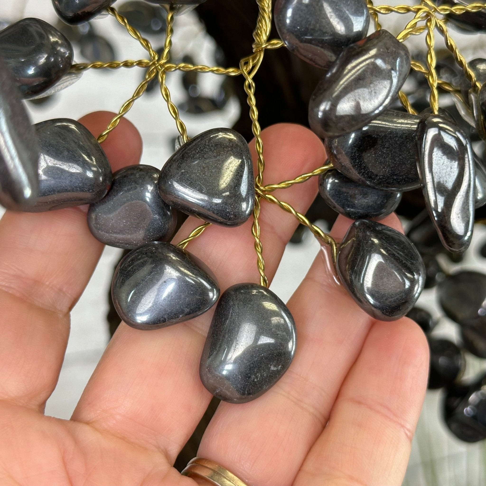 26" Tall Large Hematite Gemstone Tree on an Amethyst Base, 720 gems #5407HE-001 - Brazil GemsBrazil Gems26" Tall Large Hematite Gemstone Tree on an Amethyst Base, 720 gems #5407HE-001Gemstone Trees5407HE-001
