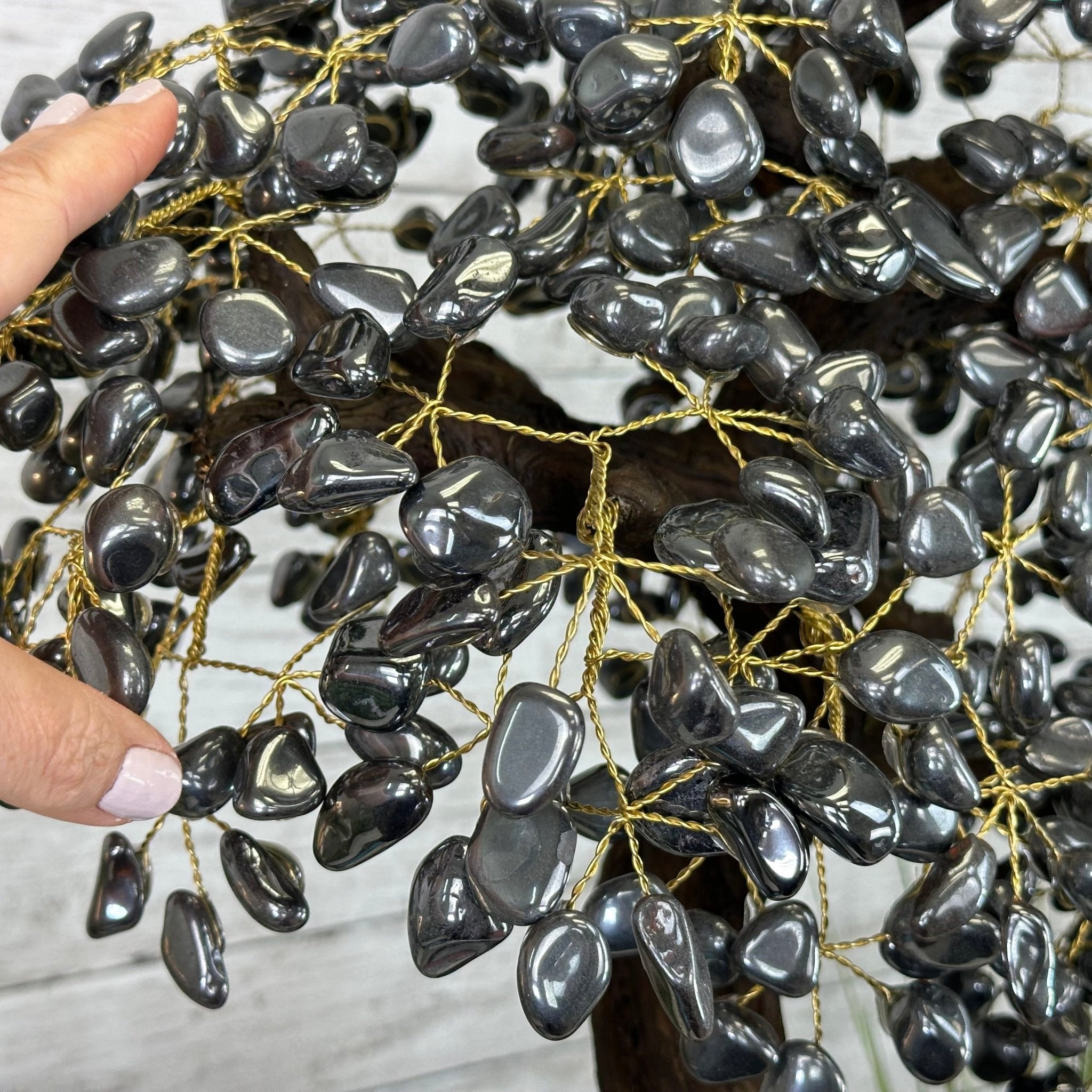 26" Tall Large Hematite Gemstone Tree on an Amethyst Base, 720 gems #5407HE-001 - Brazil GemsBrazil Gems26" Tall Large Hematite Gemstone Tree on an Amethyst Base, 720 gems #5407HE-001Gemstone Trees5407HE-001