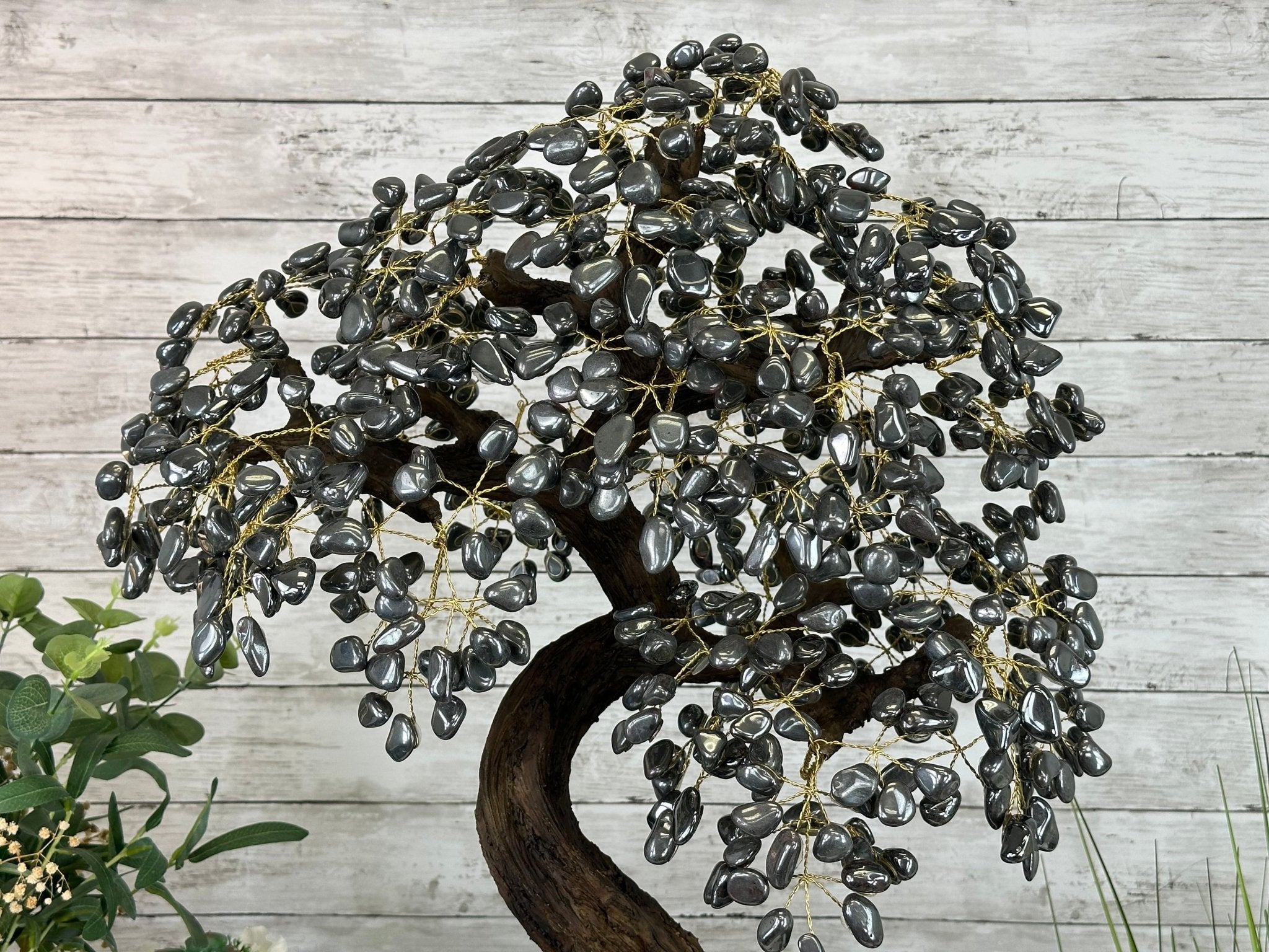 26" Tall Large Hematite Gemstone Tree on an Amethyst Base, 720 gems #5407HE-001 - Brazil GemsBrazil Gems26" Tall Large Hematite Gemstone Tree on an Amethyst Base, 720 gems #5407HE-001Gemstone Trees5407HE-001