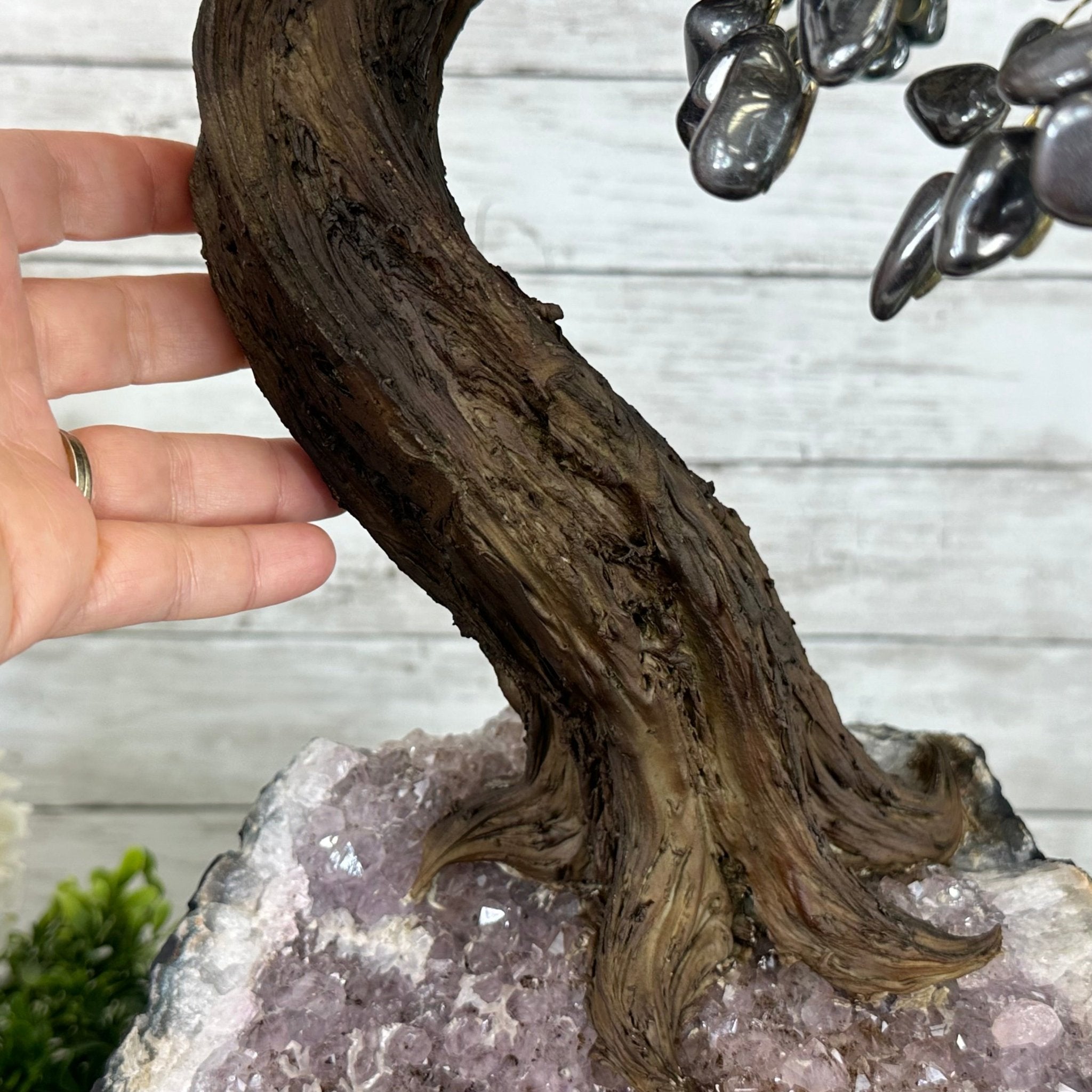 26" Tall Large Hematite Gemstone Tree on an Amethyst Base, 720 gems #5407HE-001 - Brazil GemsBrazil Gems26" Tall Large Hematite Gemstone Tree on an Amethyst Base, 720 gems #5407HE-001Gemstone Trees5407HE-001