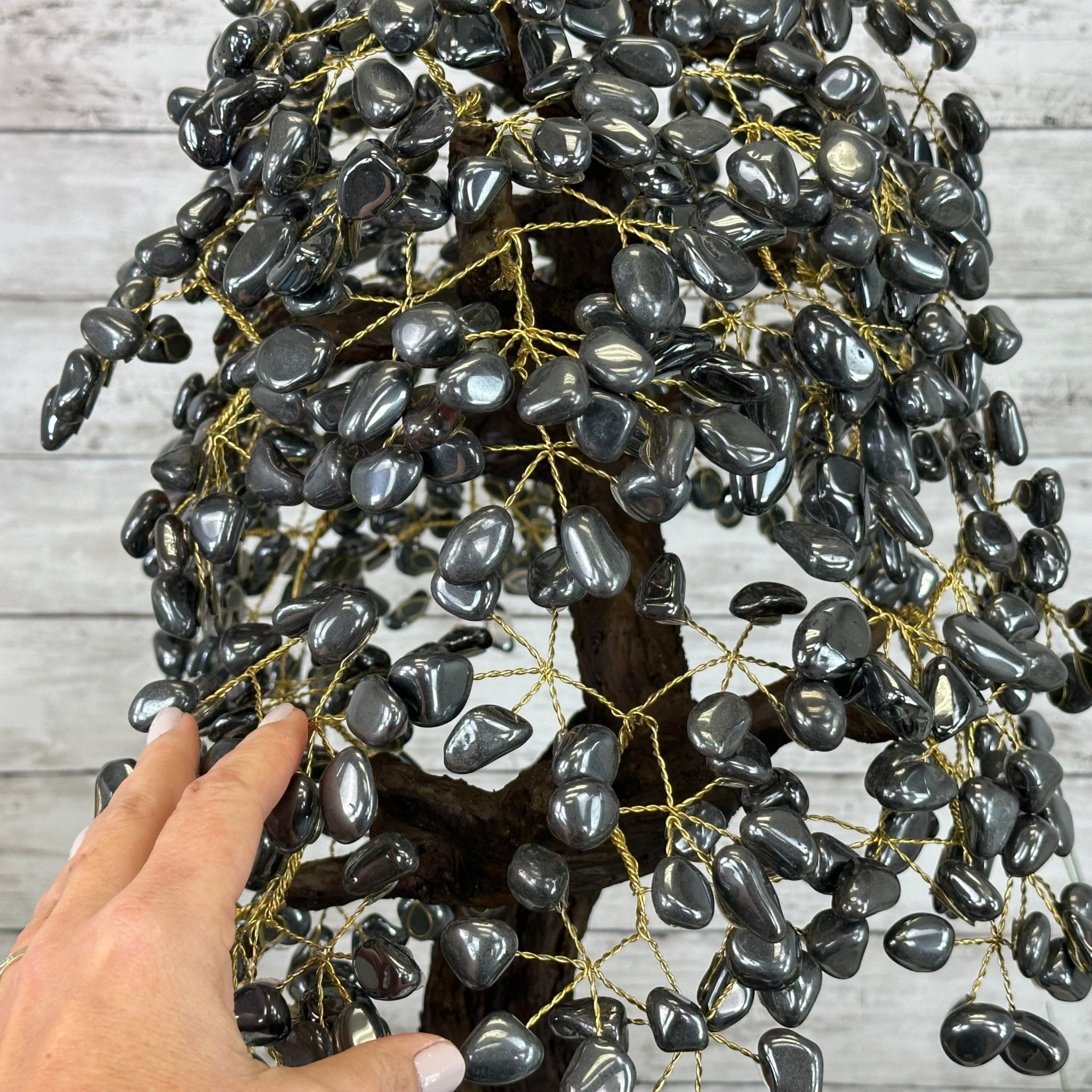 26" Tall Large Hematite Gemstone Tree on an Amethyst Base, 720 gems #5407HE-001 - Brazil GemsBrazil Gems26" Tall Large Hematite Gemstone Tree on an Amethyst Base, 720 gems #5407HE-001Gemstone Trees5407HE-001