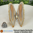 Small Natural Brazilian Agate "Butterfly Wings", ~4" Length #5049NA - Brazil GemsBrazil GemsSmall Natural Brazilian Agate "Butterfly Wings", ~4" Length #5049NAAgate Butterfly Wings5049NA-060